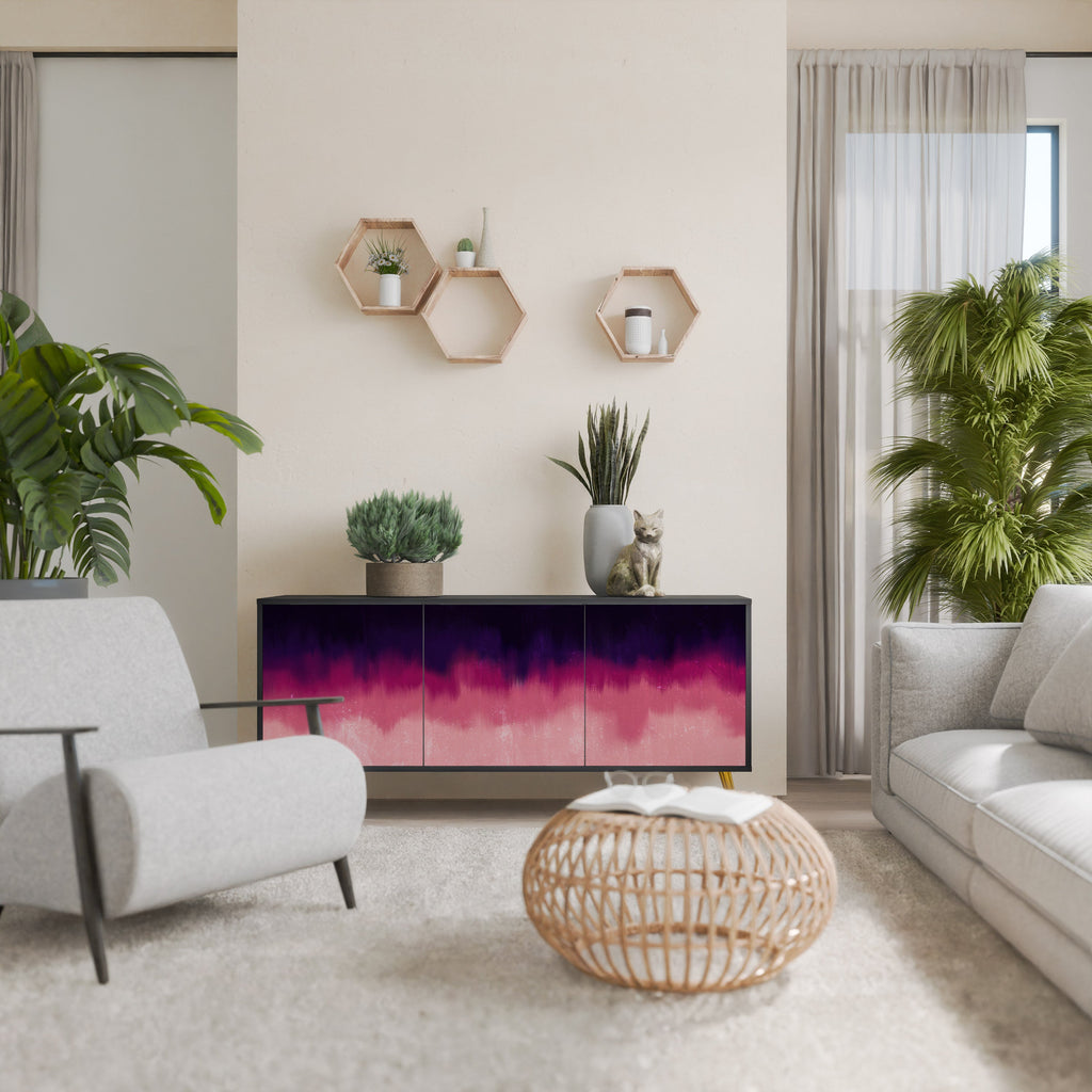 Buffet 3 portes AURORA BOREALIS finition noire