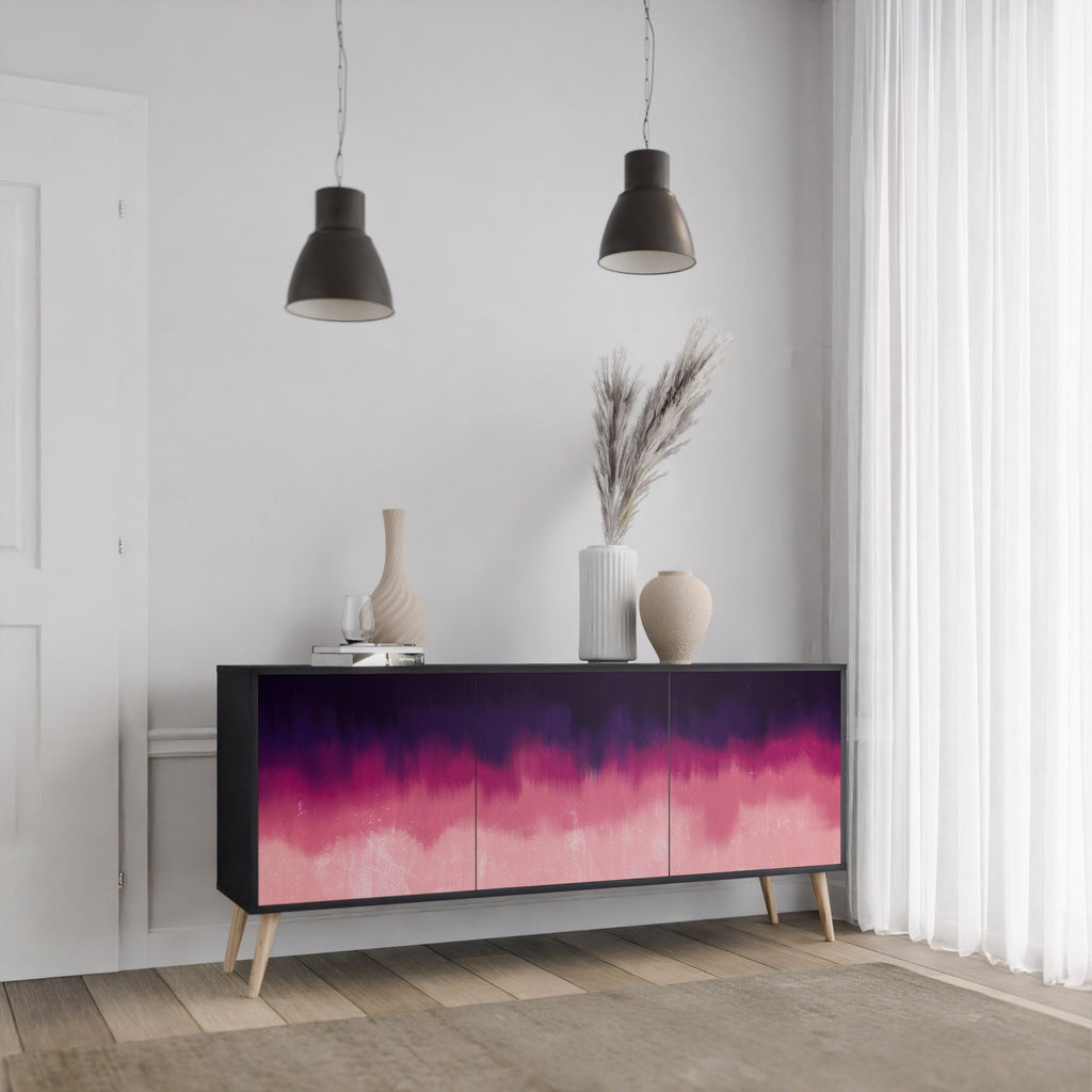 Buffet 3 portes AURORA BOREALIS finition noire