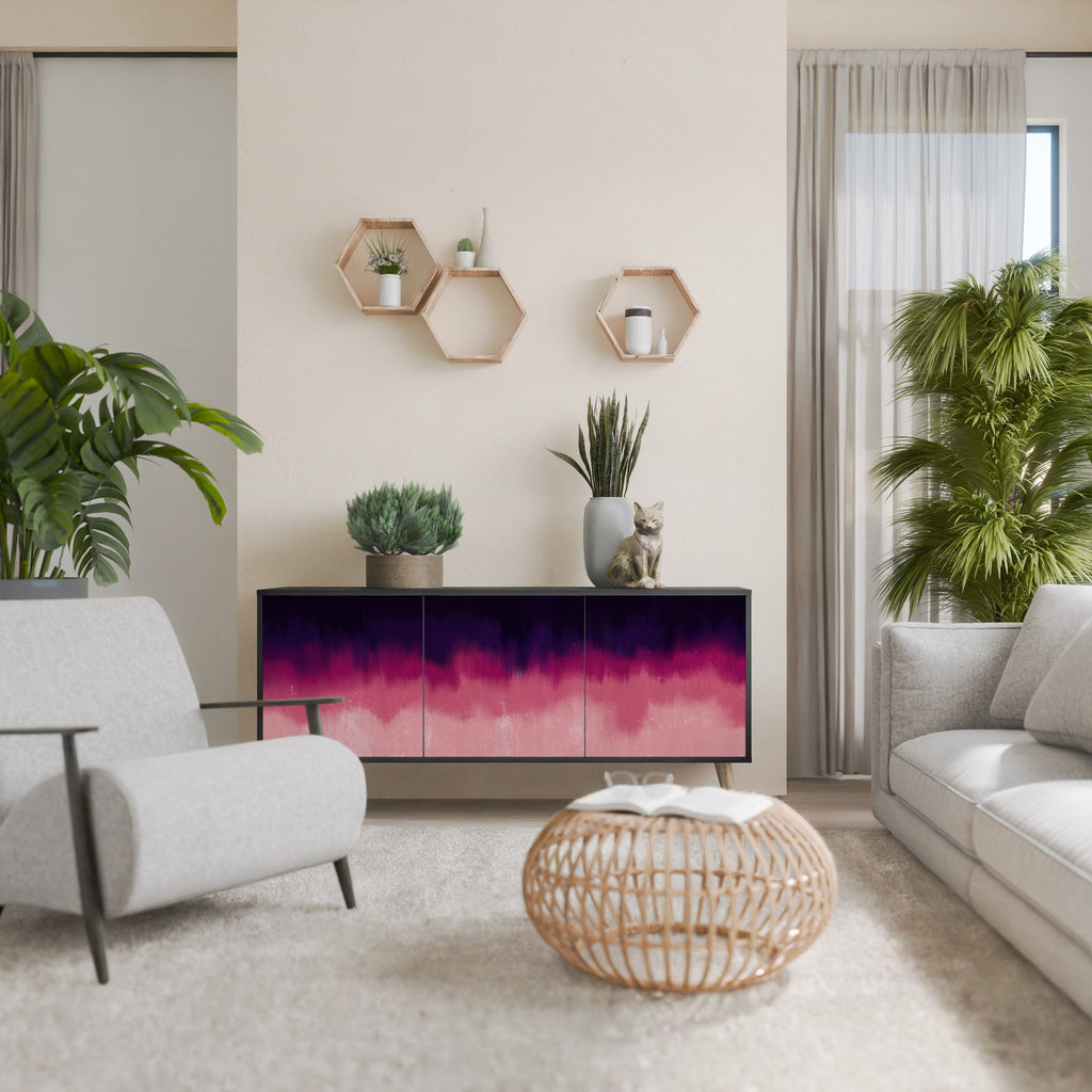 Buffet 3 portes AURORA BOREALIS finition noire