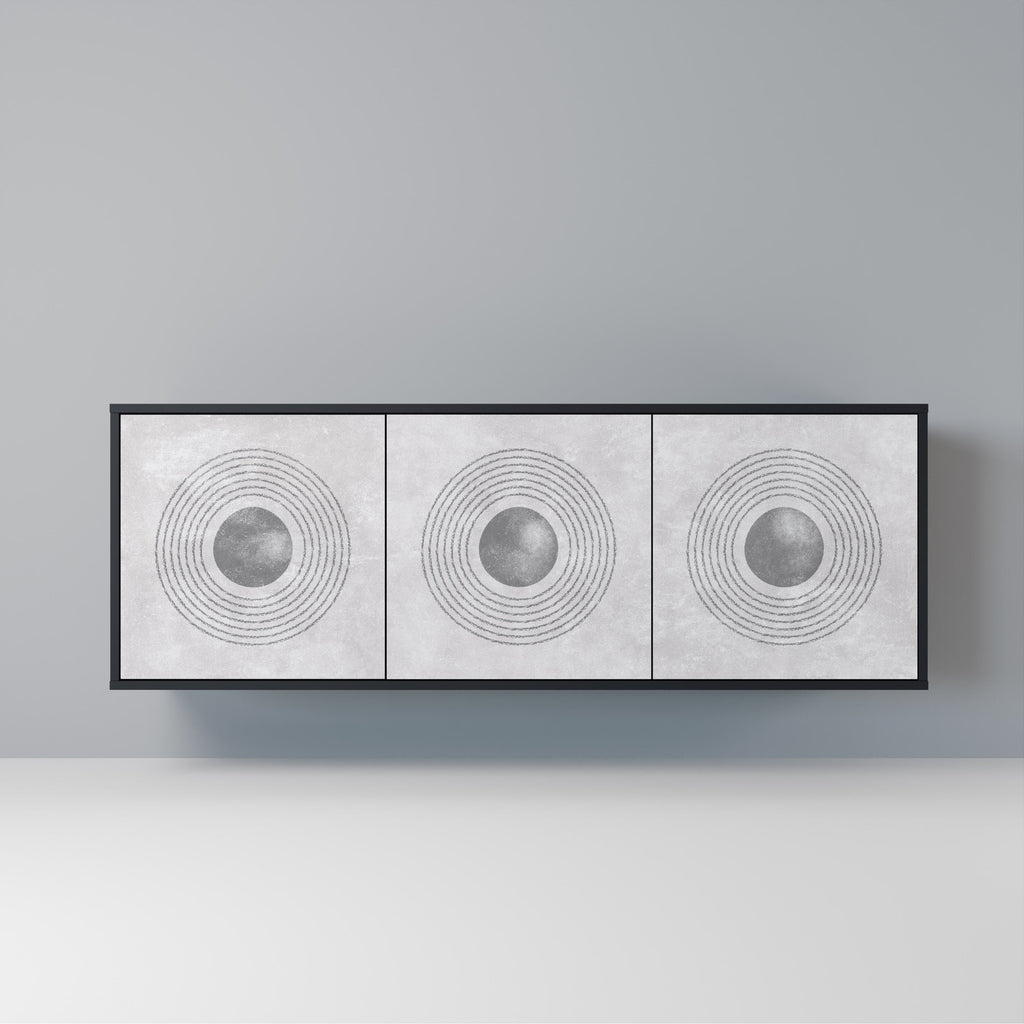 Buffet 3 portes SOLID CIRCLES finition noire