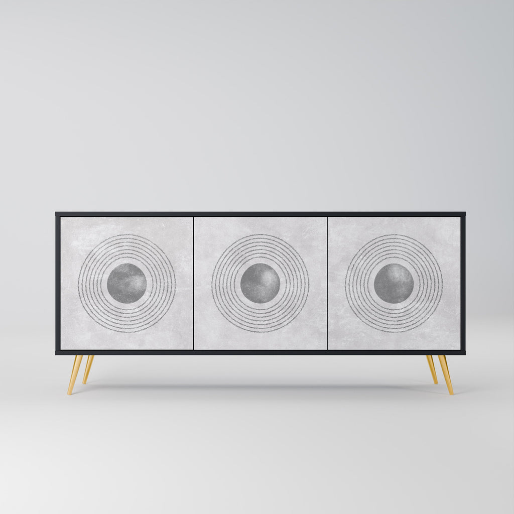 Buffet 3 portes SOLID CIRCLES finition noire