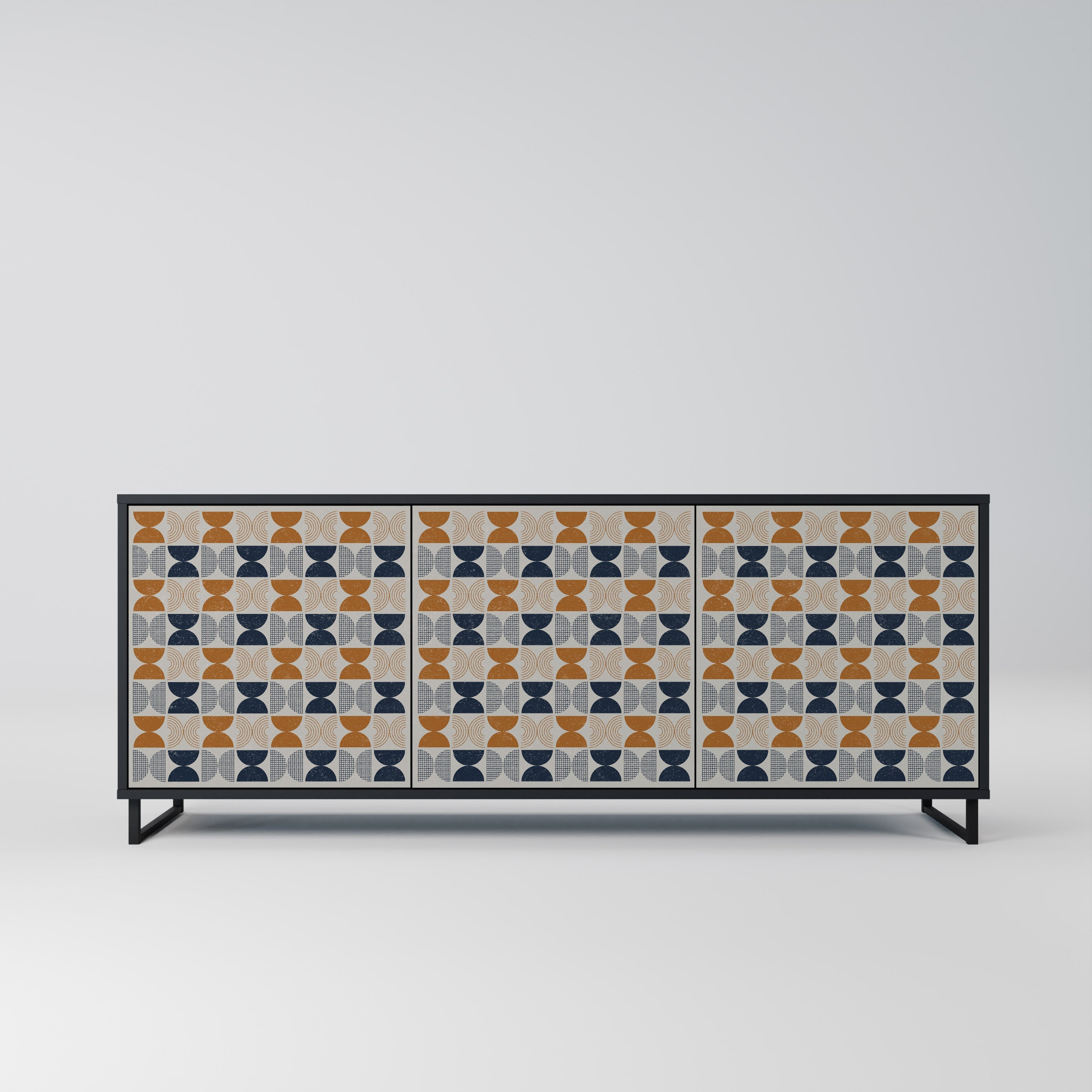 Buffet 3 portes de la gamme REFLECTION, finition noire