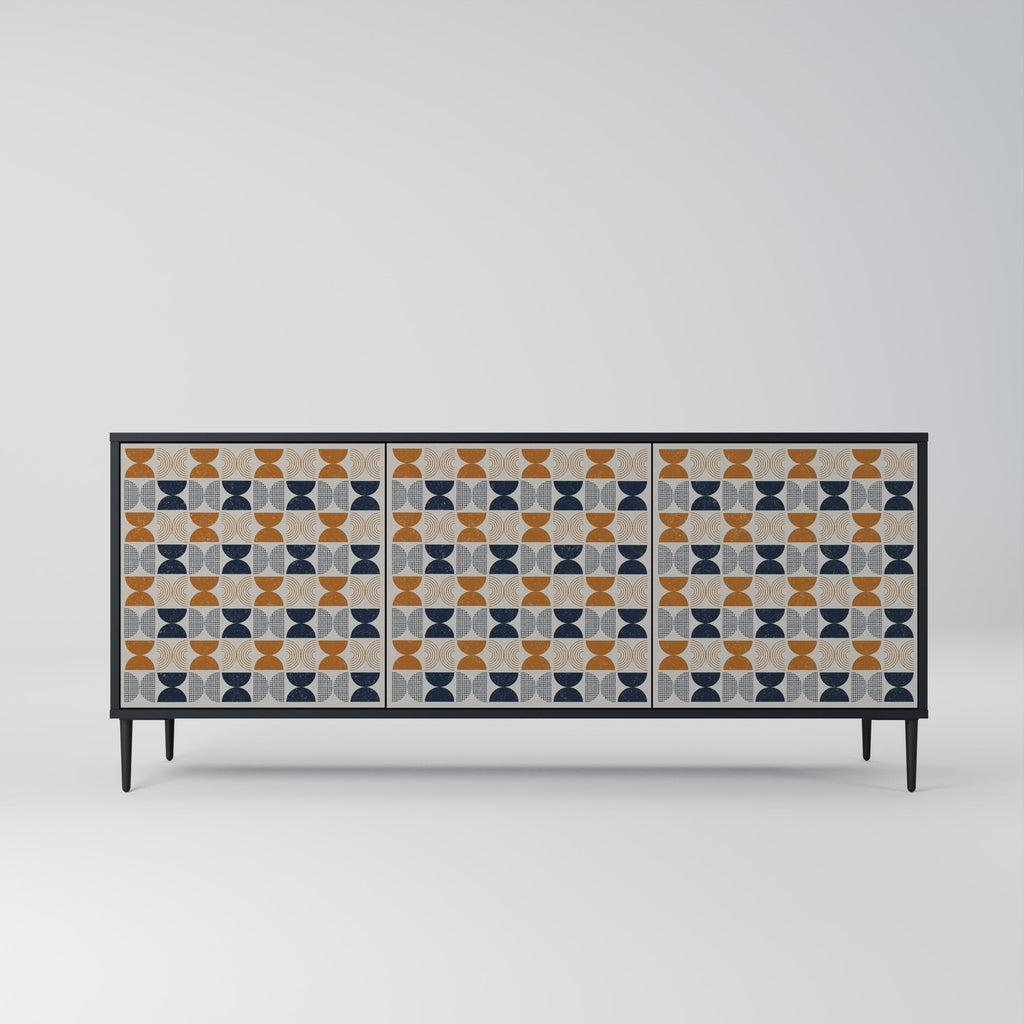 Buffet 3 portes de la gamme REFLECTION, finition noire