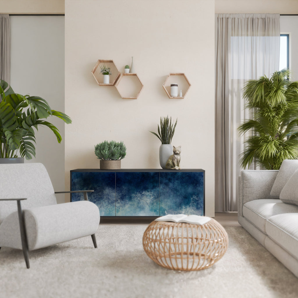 Buffet 3 portes CELESTIAL FALL en finition noire