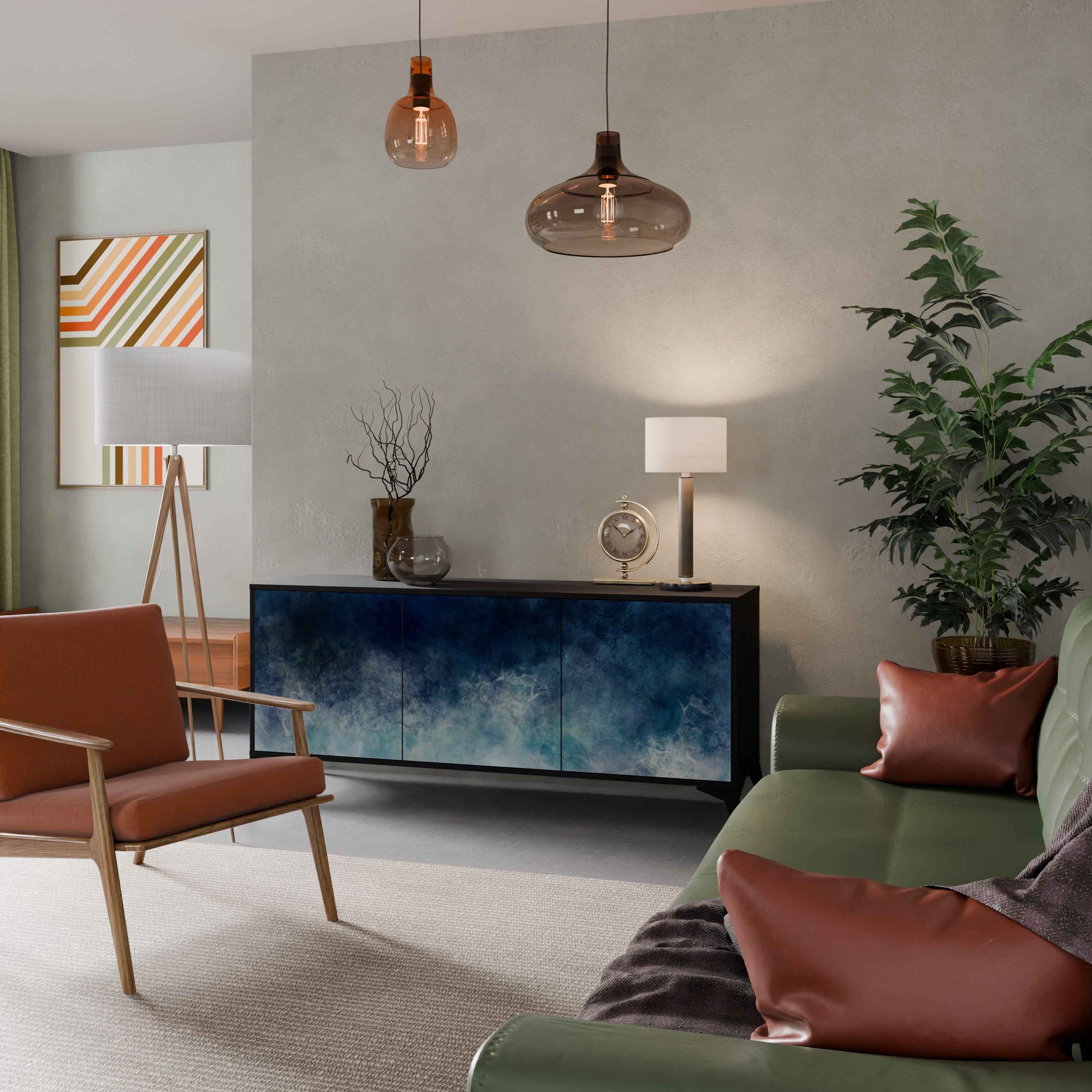 Buffet 3 portes CELESTIAL FALL en finition noire