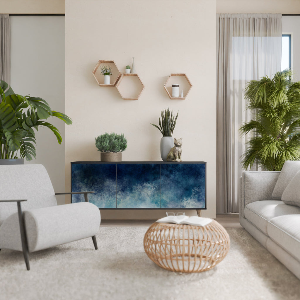 Buffet 3 portes CELESTIAL FALL en finition noire