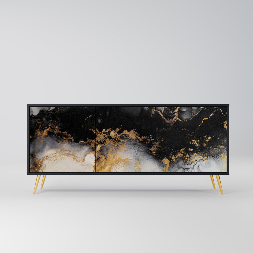Buffet 3 portes MARBLE OF TOMMORROW en finition noire