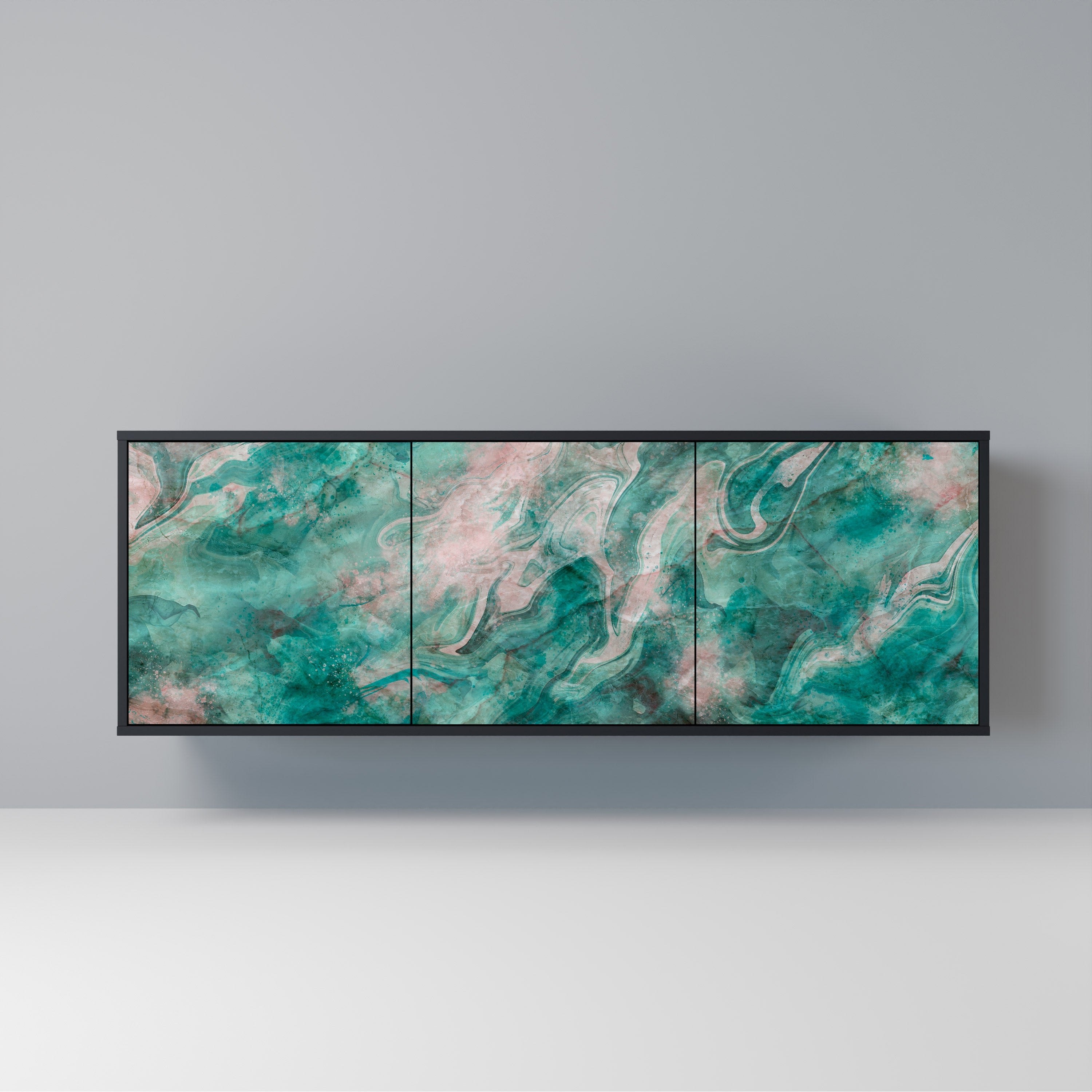 Buffet 3 portes ABSTRACT ALCHEMY en finition noire