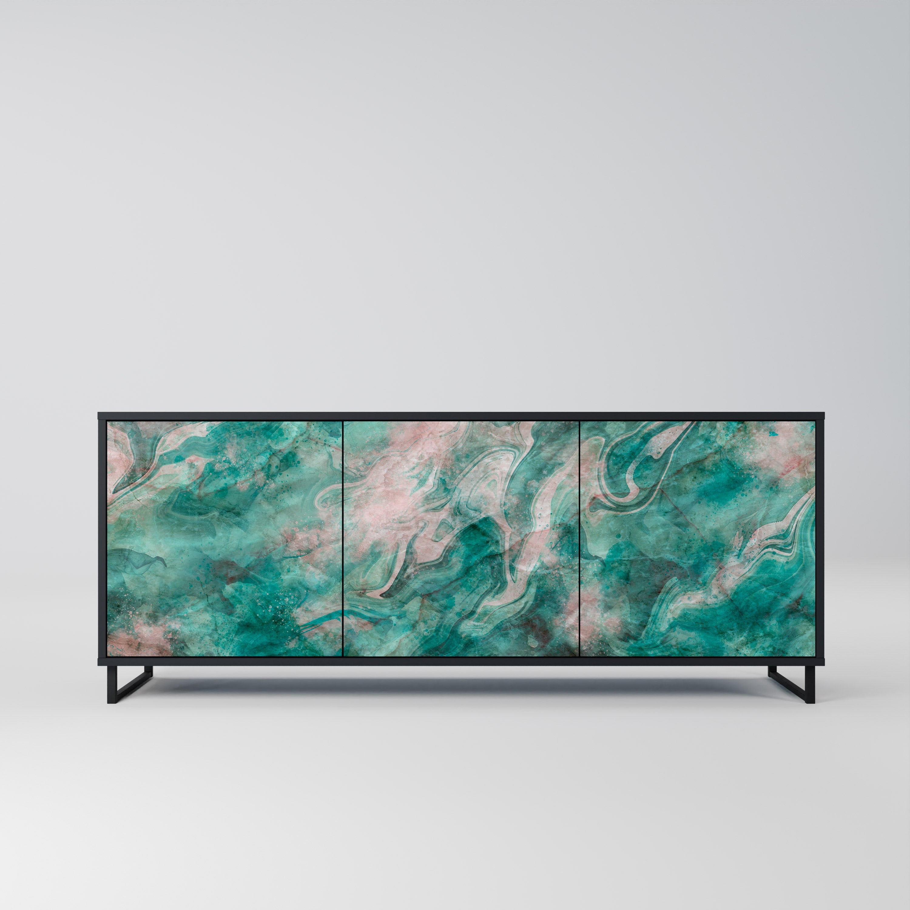 Buffet 3 portes ABSTRACT ALCHEMY en finition noire