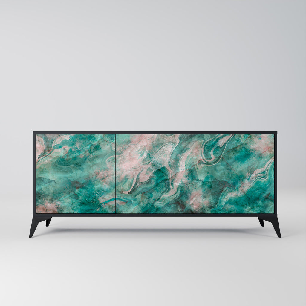 Buffet 3 portes ABSTRACT ALCHEMY en finition noire