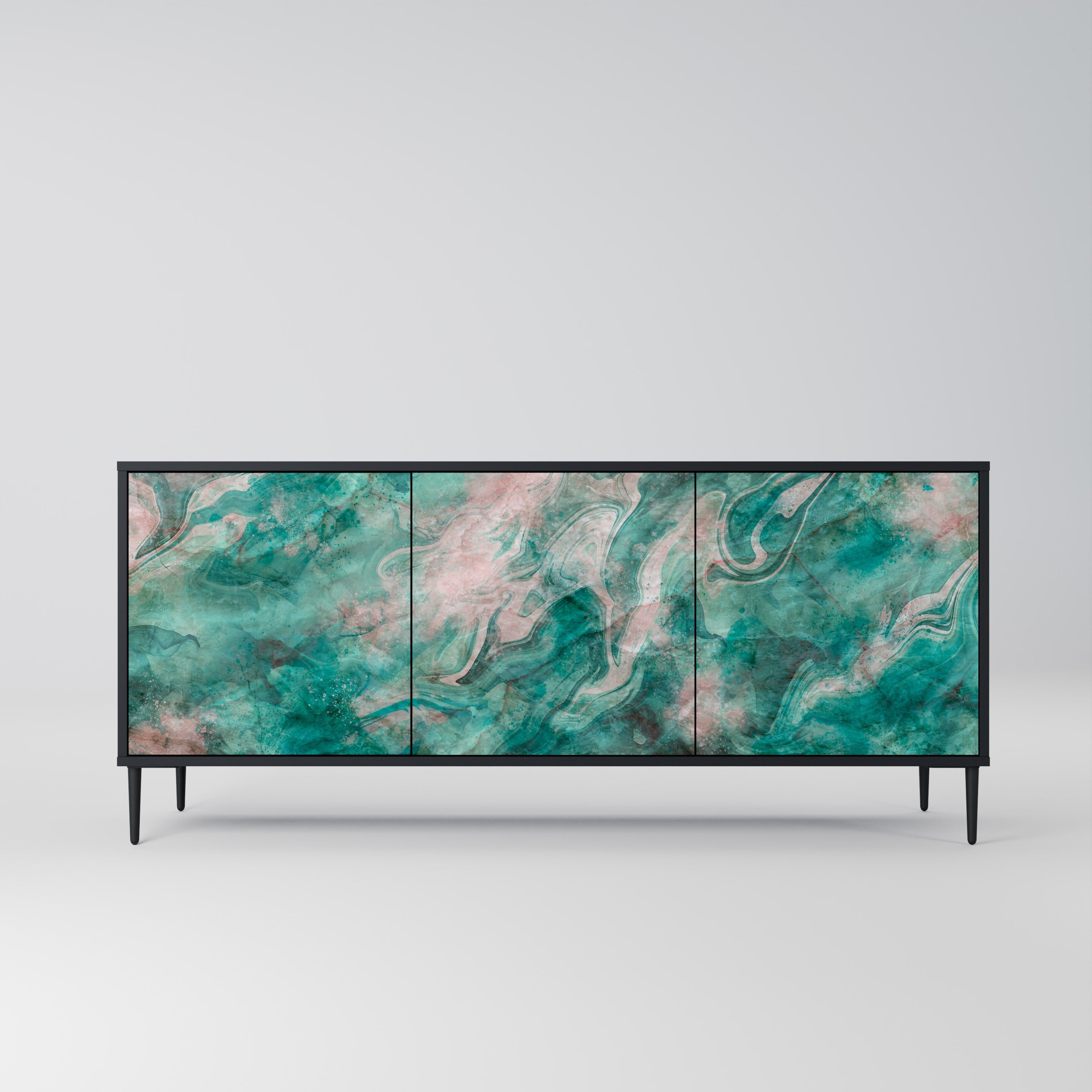 Buffet 3 portes ABSTRACT ALCHEMY en finition noire