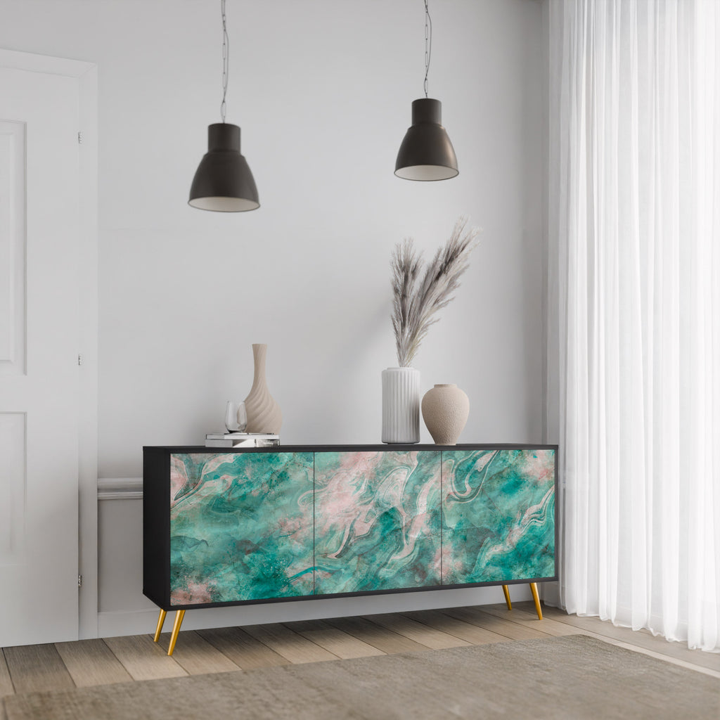 Buffet 3 portes ABSTRACT ALCHEMY en finition noire