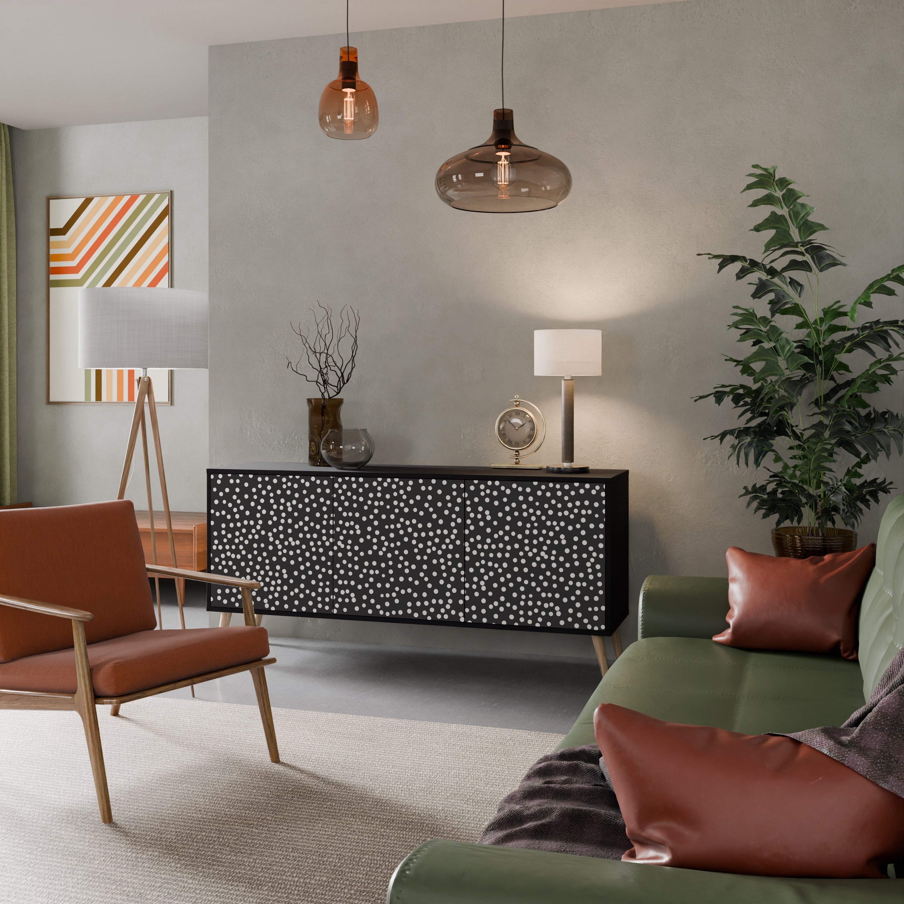 Buffet 3 portes BLINDING LIGHTS en finition noire