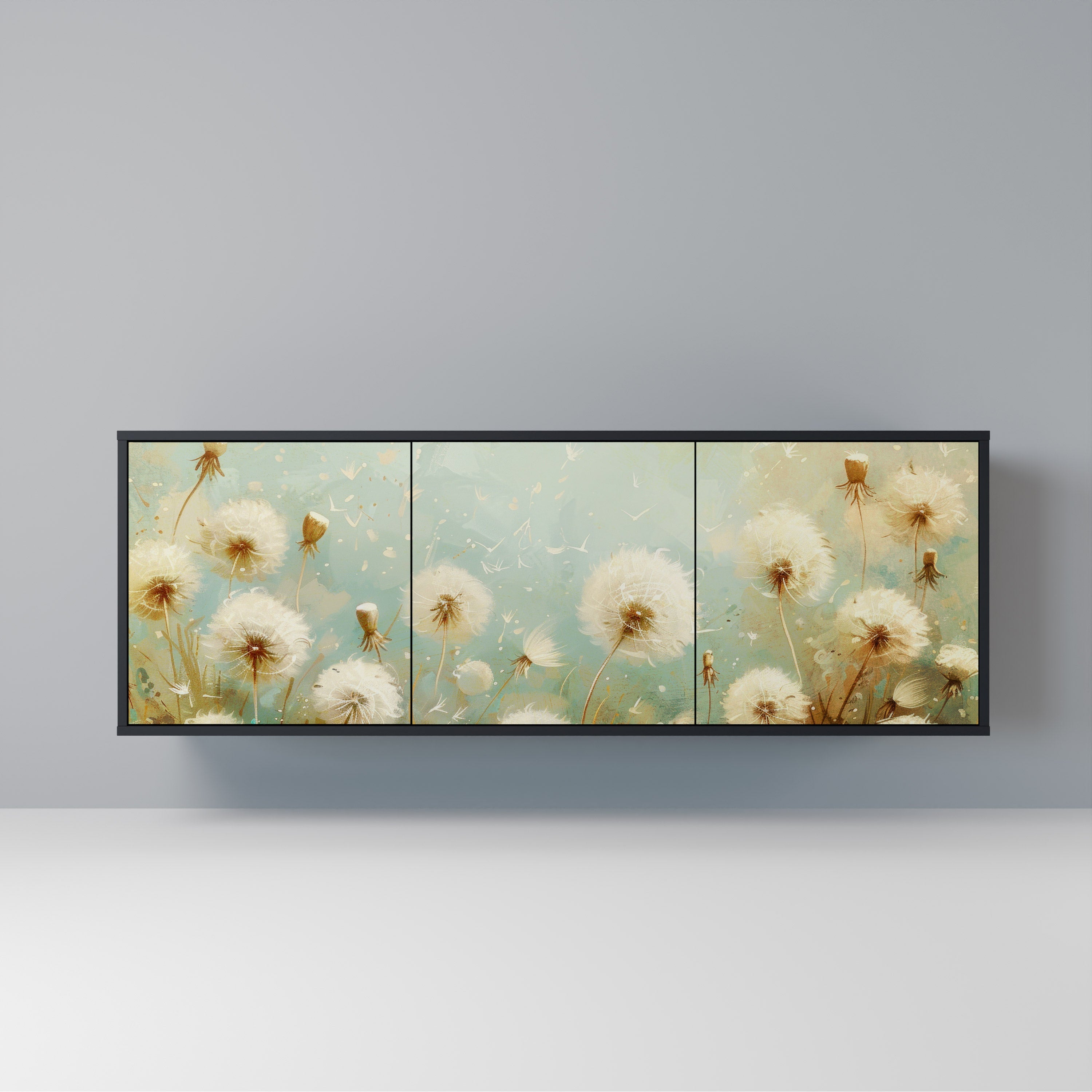 Buffet 3 portes DREAMY MEADOW en finition noire