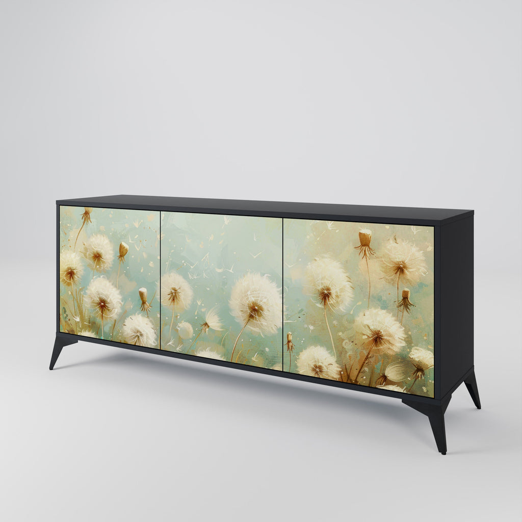 Buffet 3 portes DREAMY MEADOW en finition noire