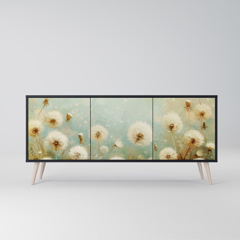 Buffet 3 portes DREAMY MEADOW en finition noire