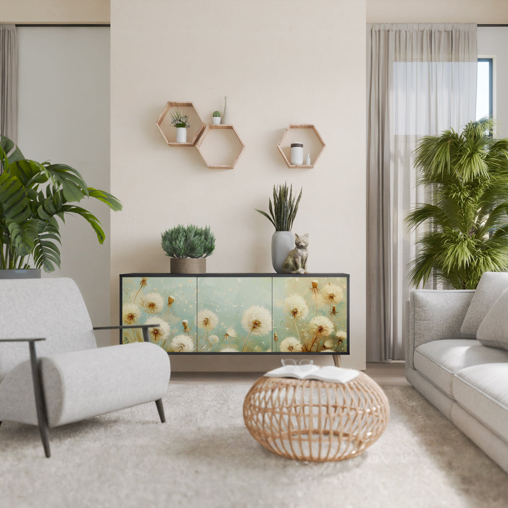 Buffet 3 portes DREAMY MEADOW en finition noire