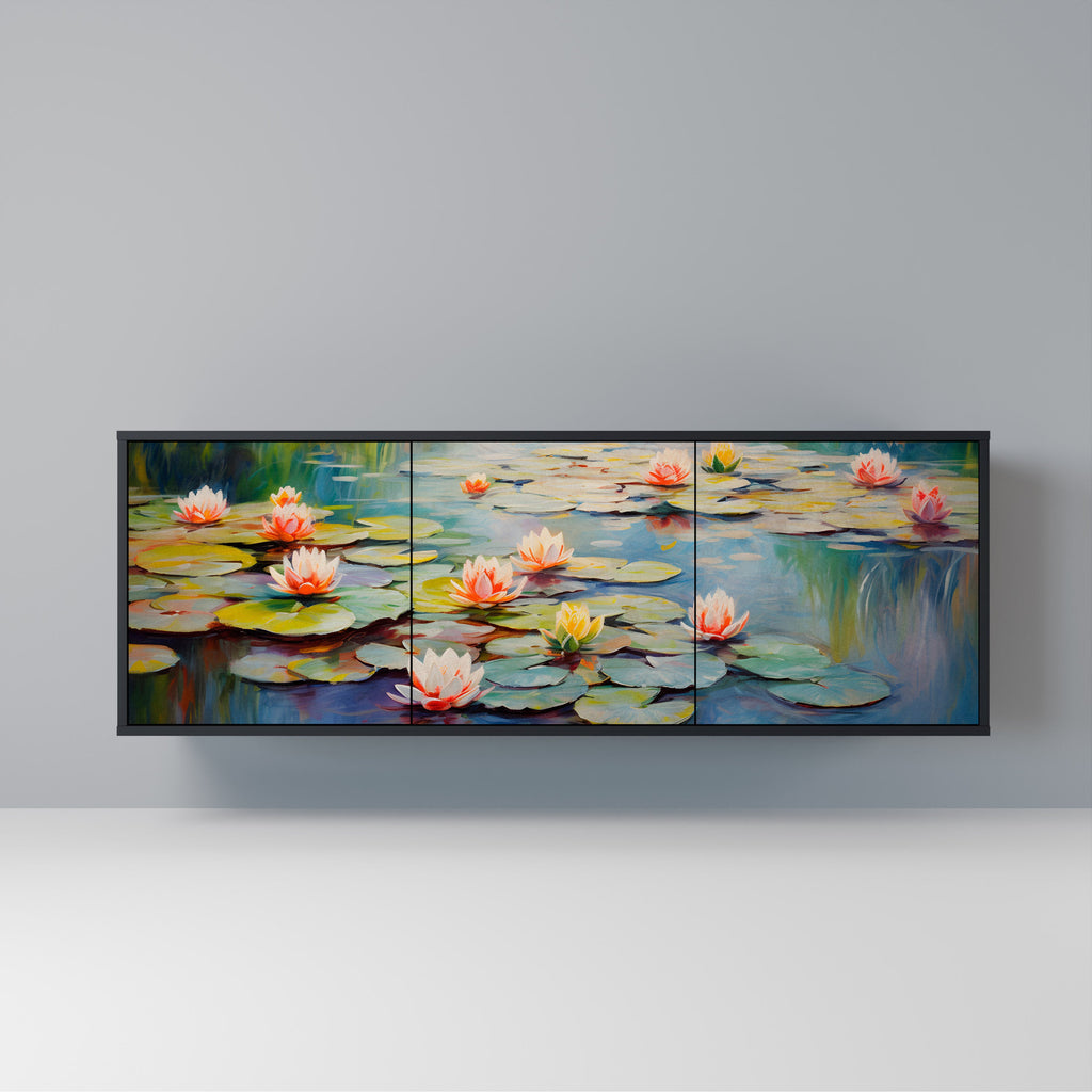 Buffet 3 portes BLOOMING WATERS finition noire