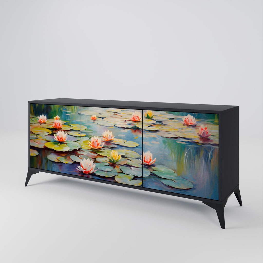 Buffet 3 portes BLOOMING WATERS finition noire