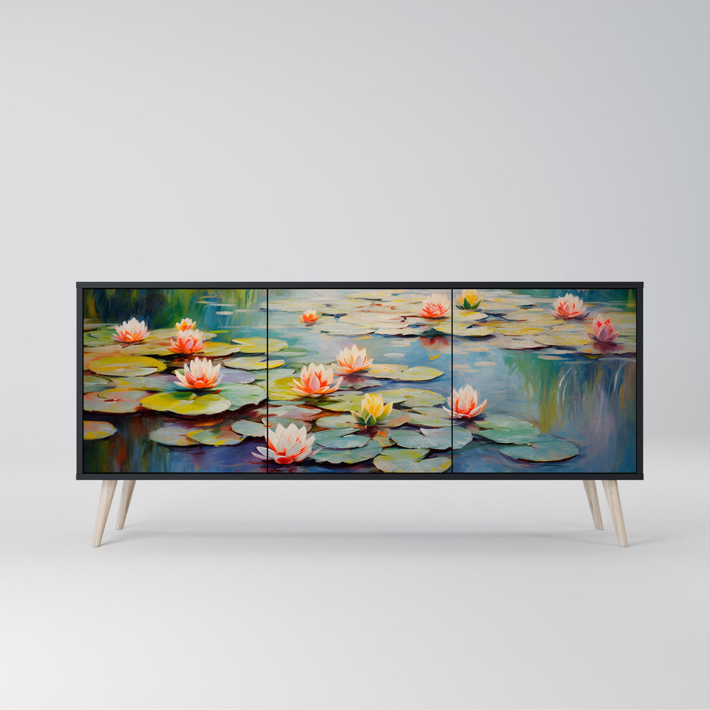 Buffet 3 portes BLOOMING WATERS finition noire