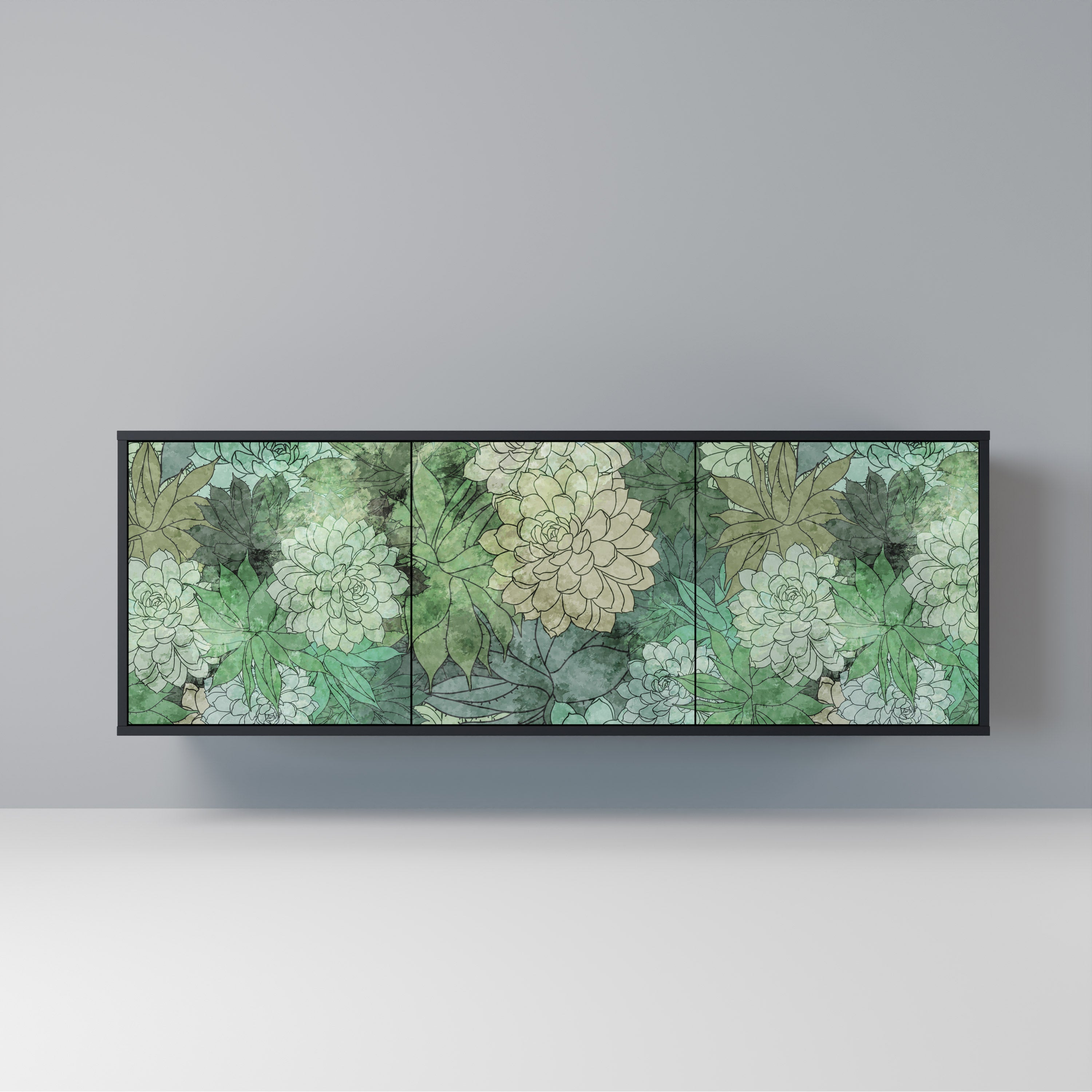 Buffet 3 portes SUCCULENT CLUSTER en finition noire