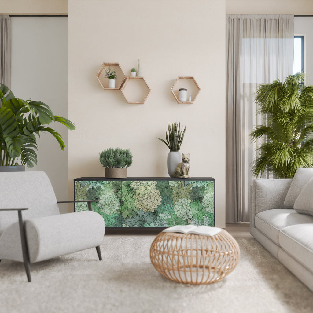 Buffet 3 portes SUCCULENT CLUSTER en finition noire