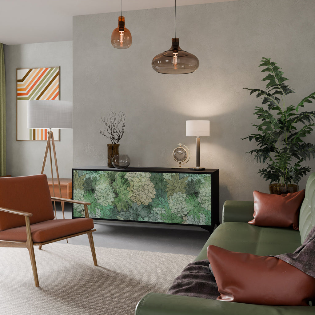 Buffet 3 portes SUCCULENT CLUSTER en finition noire