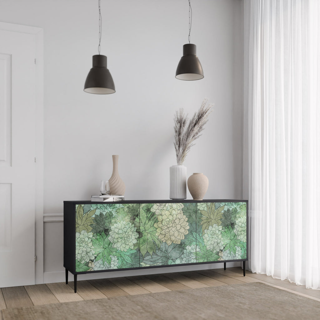 Buffet 3 portes SUCCULENT CLUSTER en finition noire
