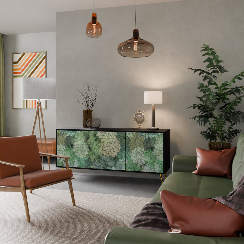 Buffet 3 portes SUCCULENT CLUSTER en finition noire