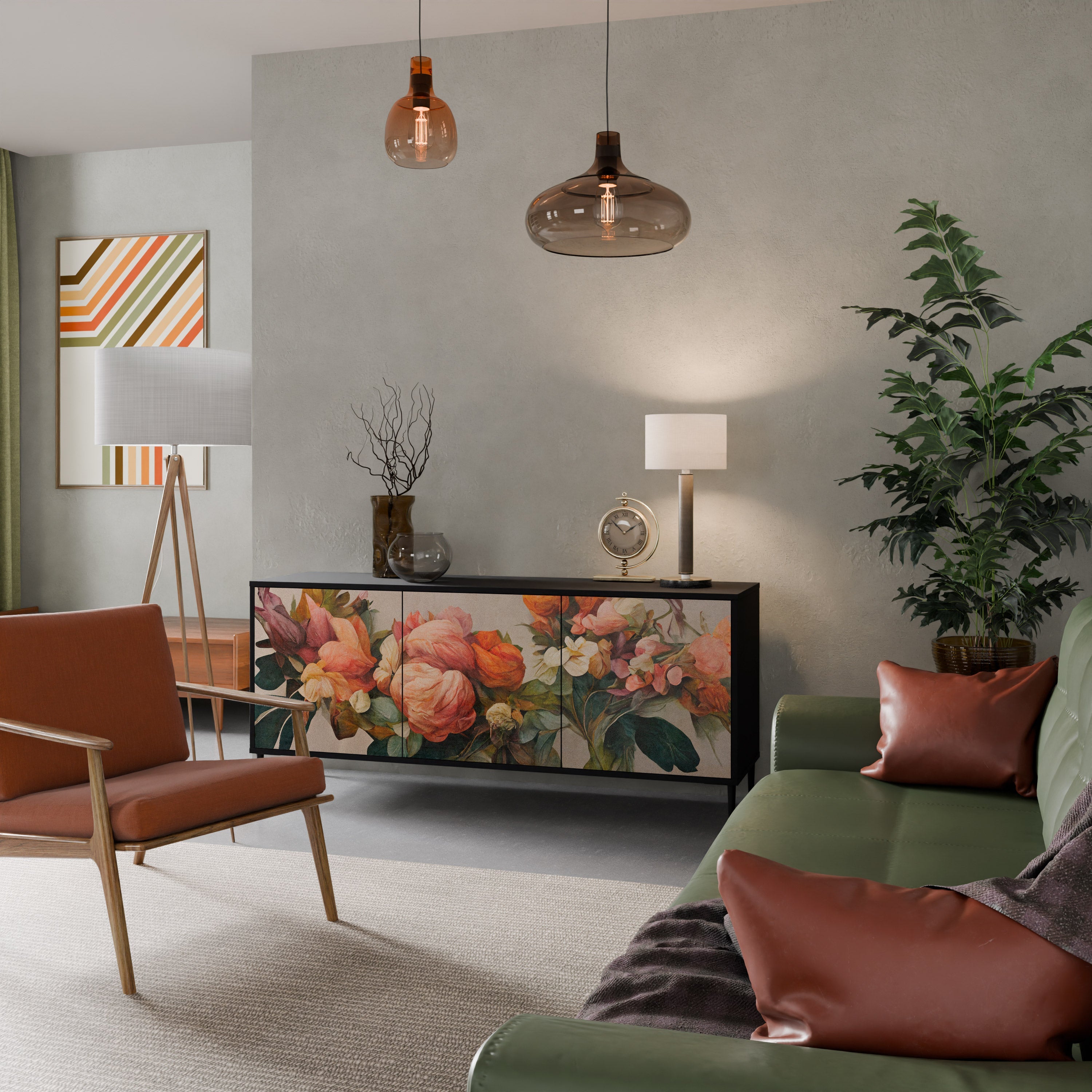 Buffet 3 portes STYLISH BEAUTY en finition noire