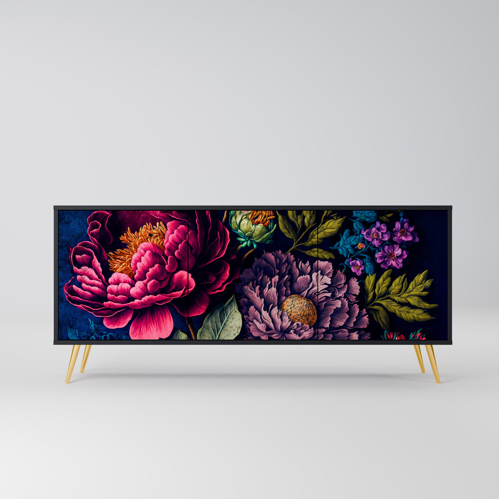 Buffet 3 portes BLOOMING ELEGANCE finition noire