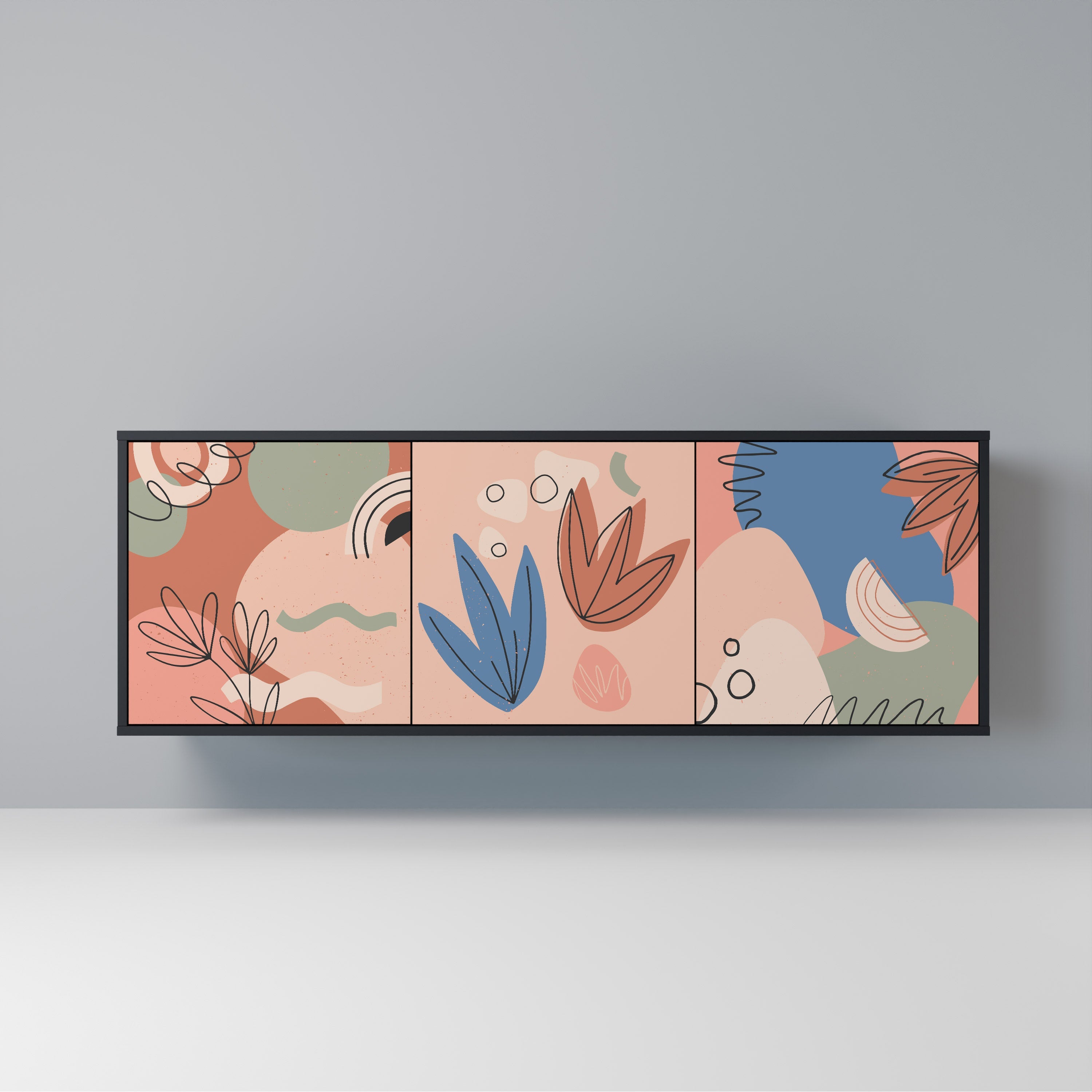 Buffet 3 portes PASTEL DESTINY finition noire