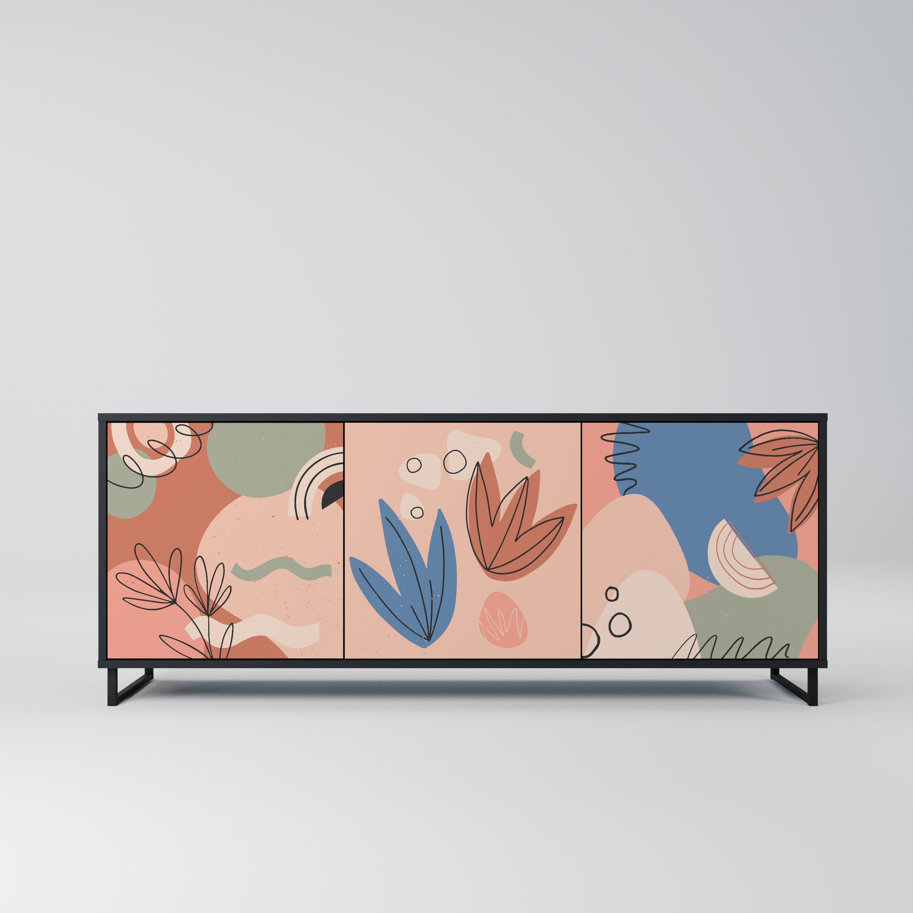 Buffet 3 portes PASTEL DESTINY finition noire