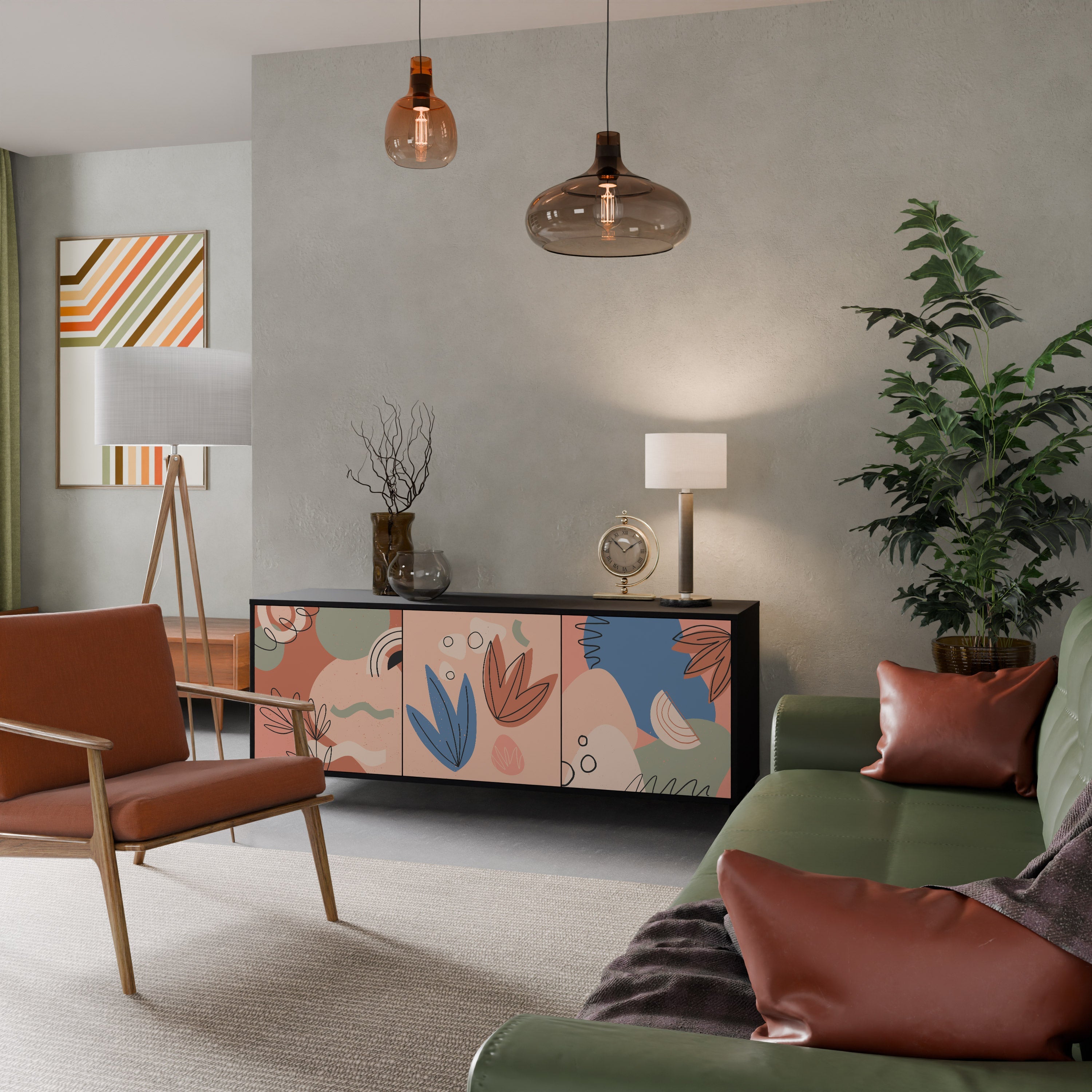 Buffet 3 portes PASTEL DESTINY finition noire