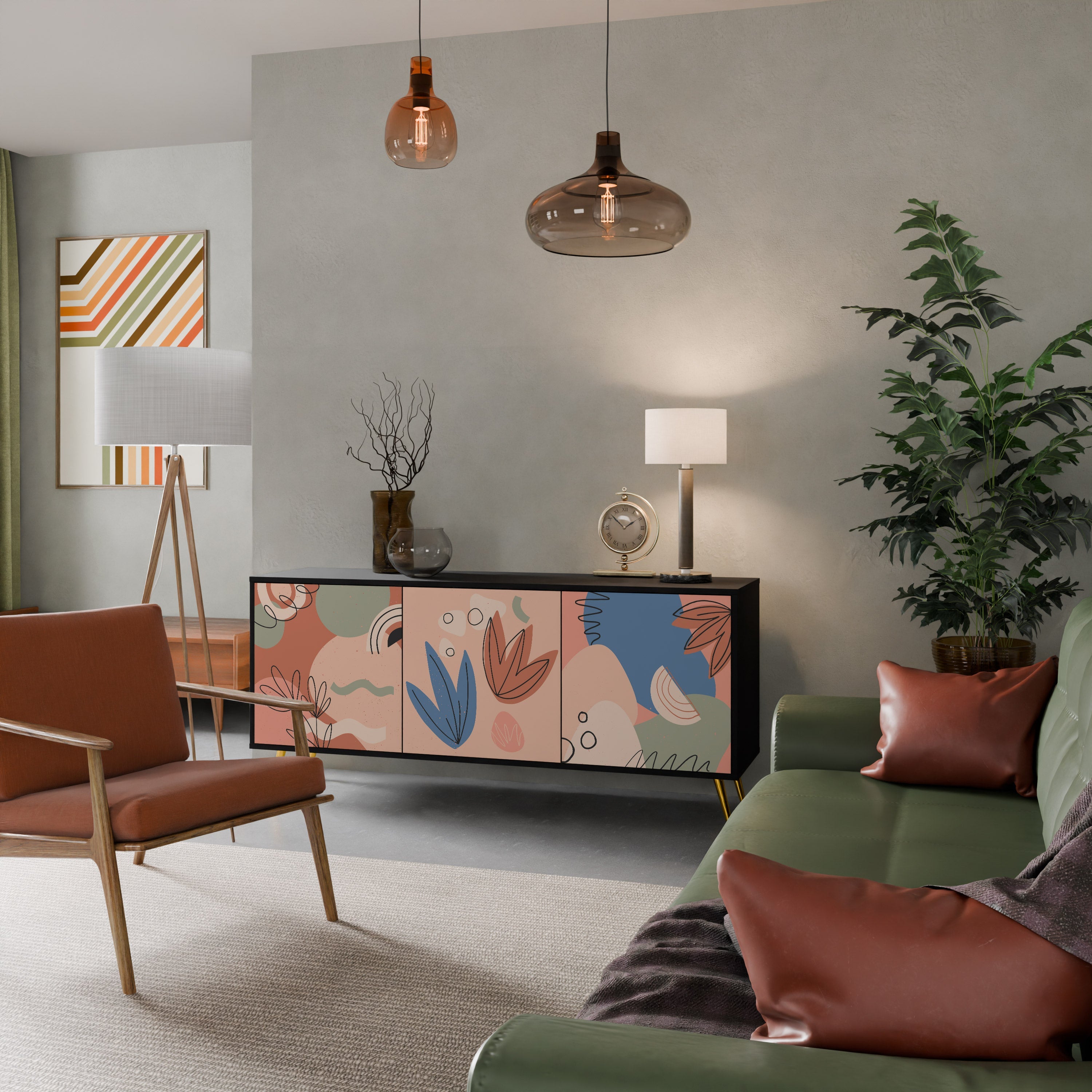 Buffet 3 portes PASTEL DESTINY finition noire