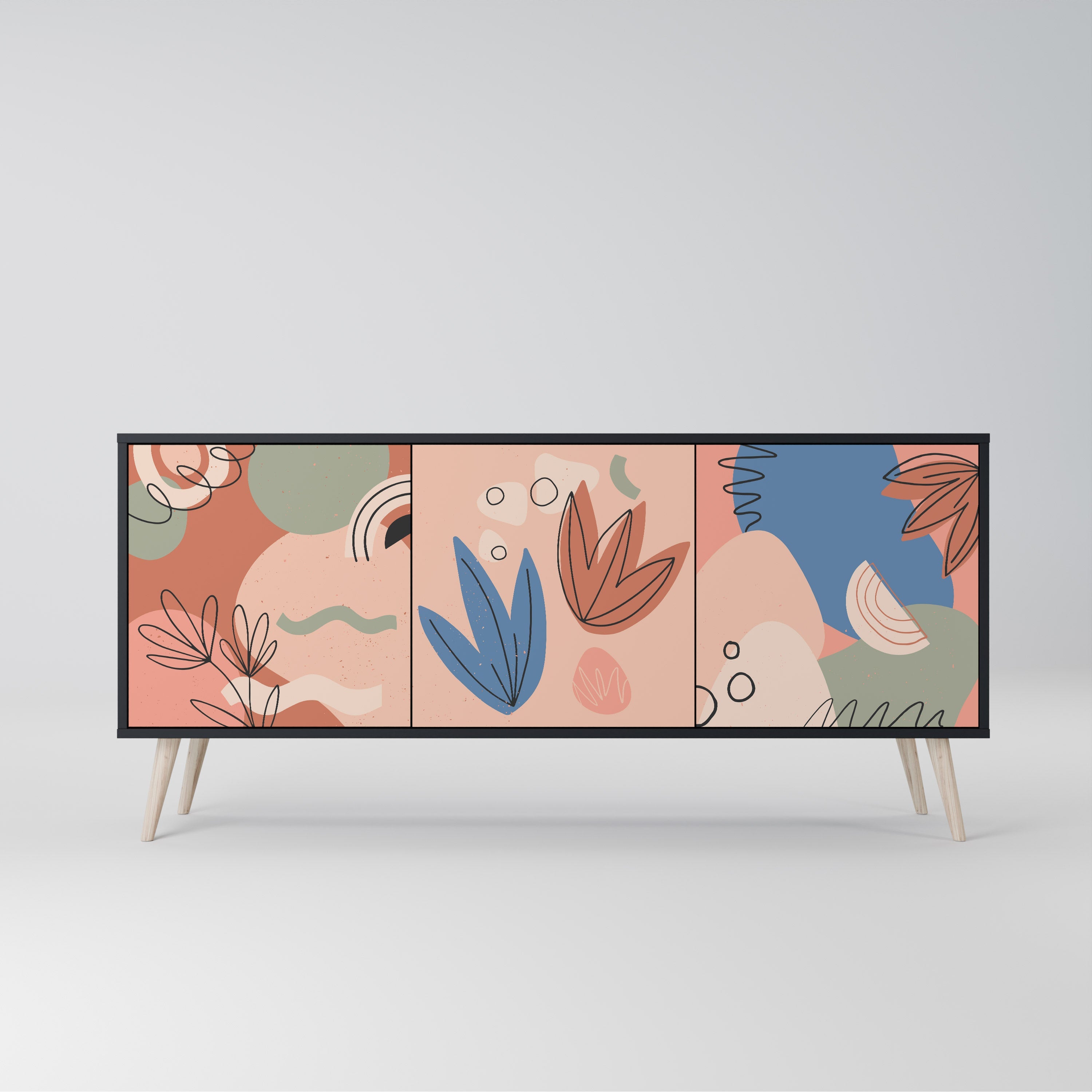 Buffet 3 portes PASTEL DESTINY finition noire