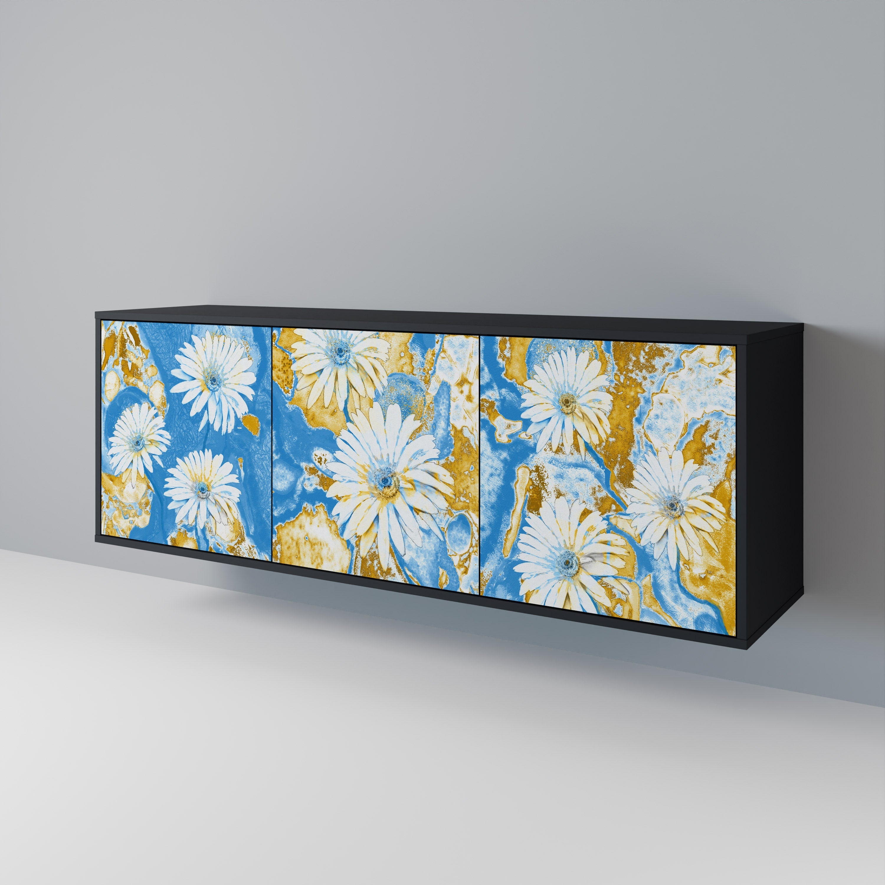 Buffet 3 portes DAISY LUXE finition noire