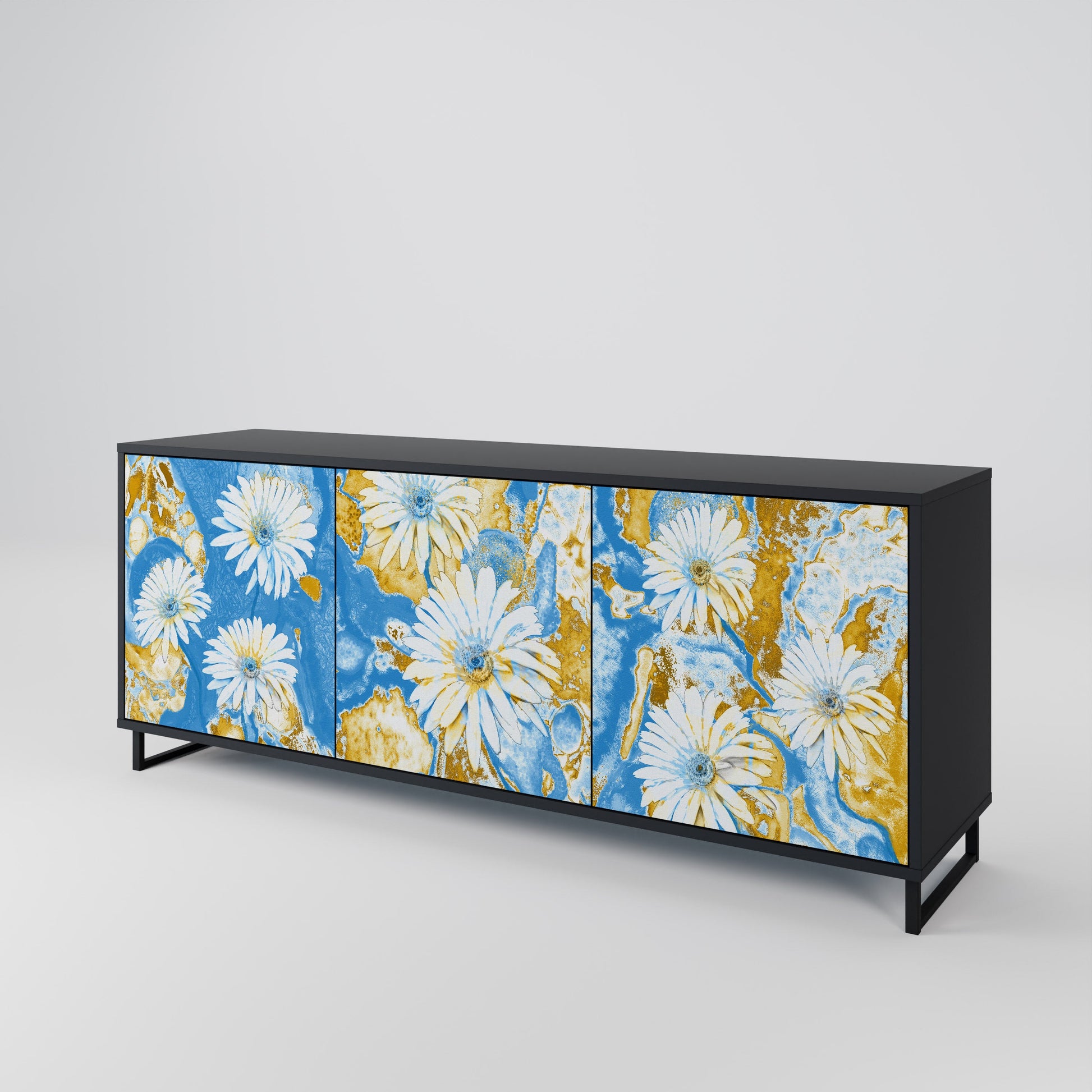 Buffet 3 portes DAISY LUXE finition noire