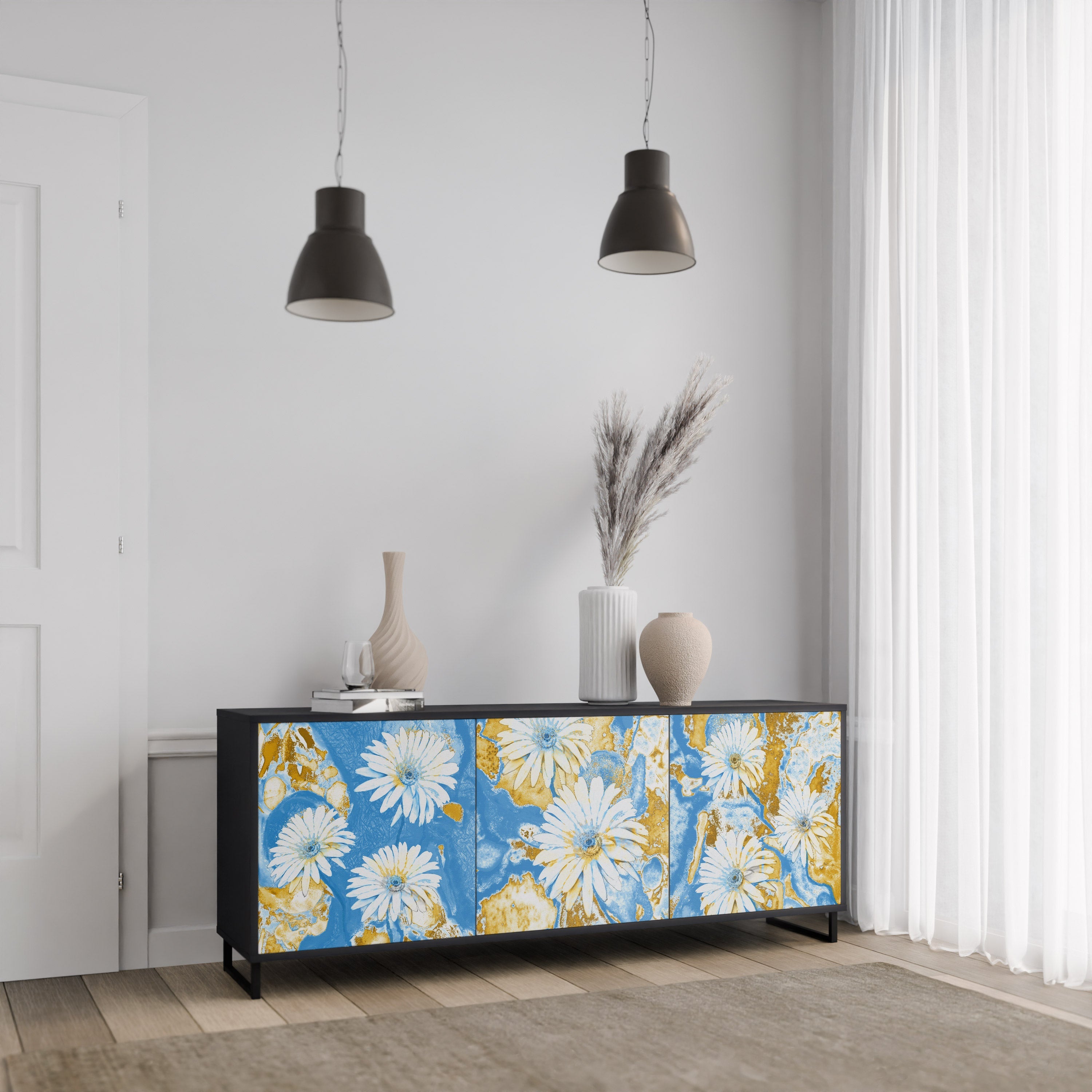 Buffet 3 portes DAISY LUXE finition noire