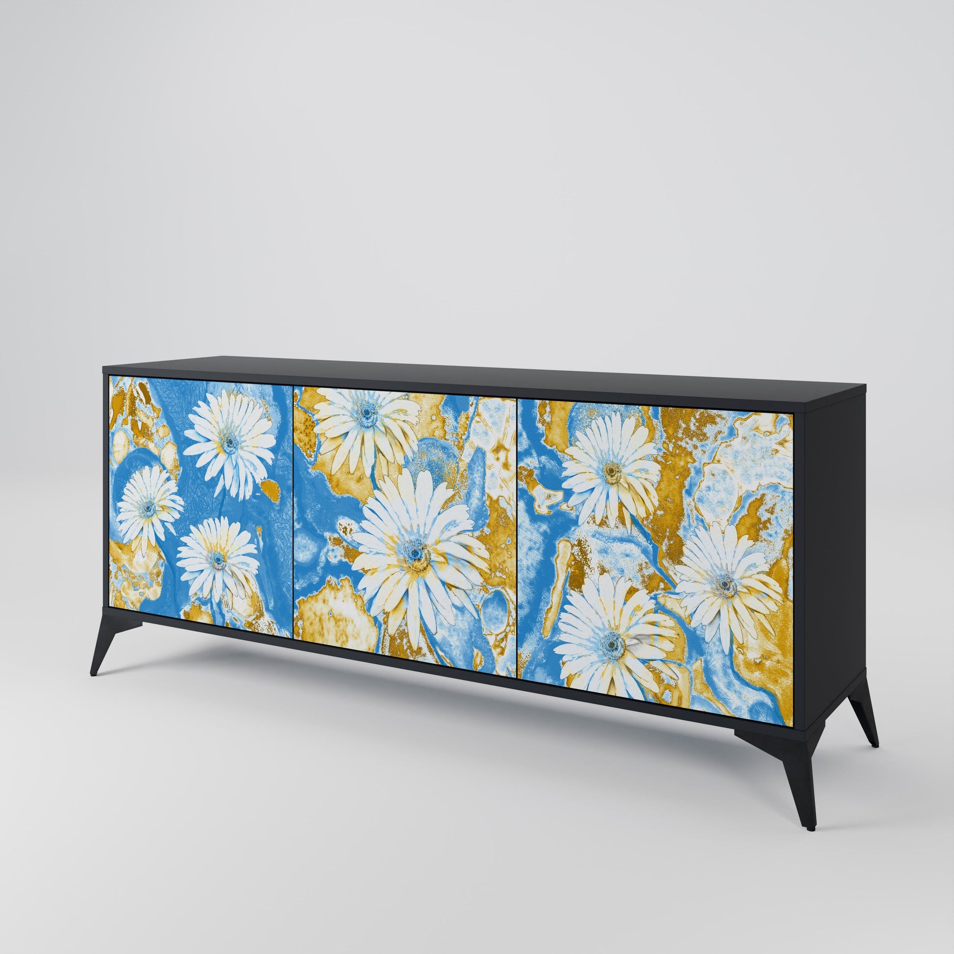 Buffet 3 portes DAISY LUXE finition noire