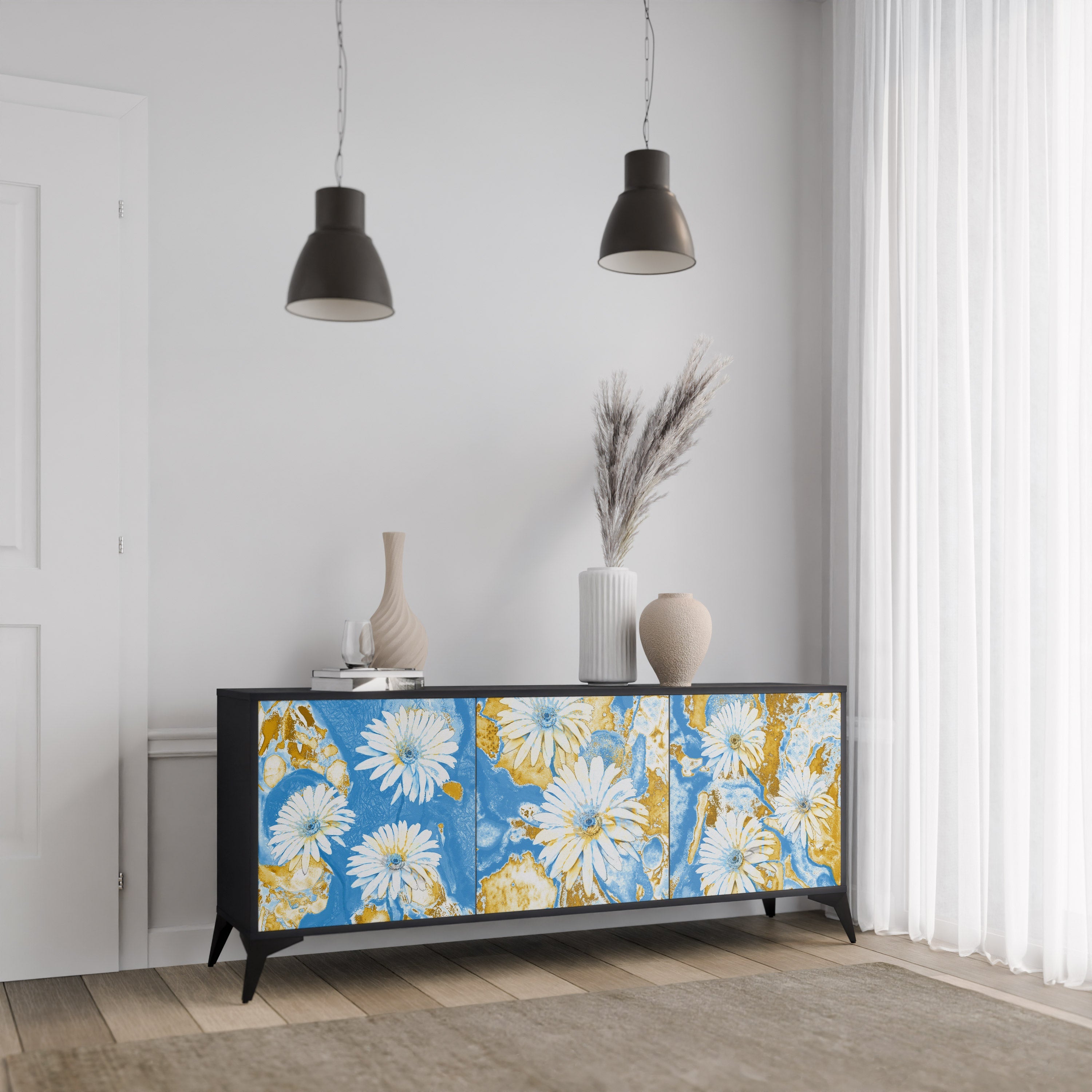Buffet 3 portes DAISY LUXE finition noire
