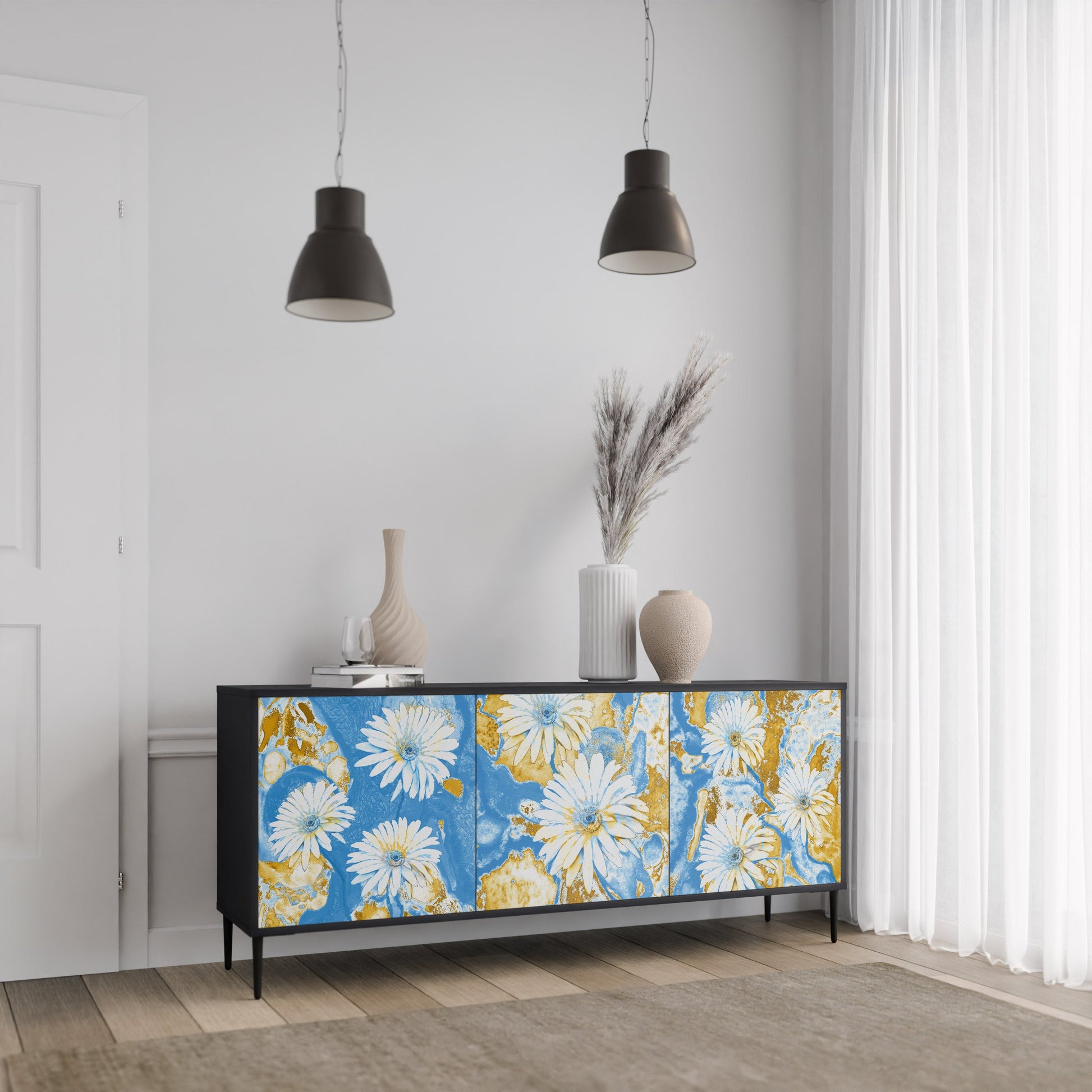 Buffet 3 portes DAISY LUXE finition noire