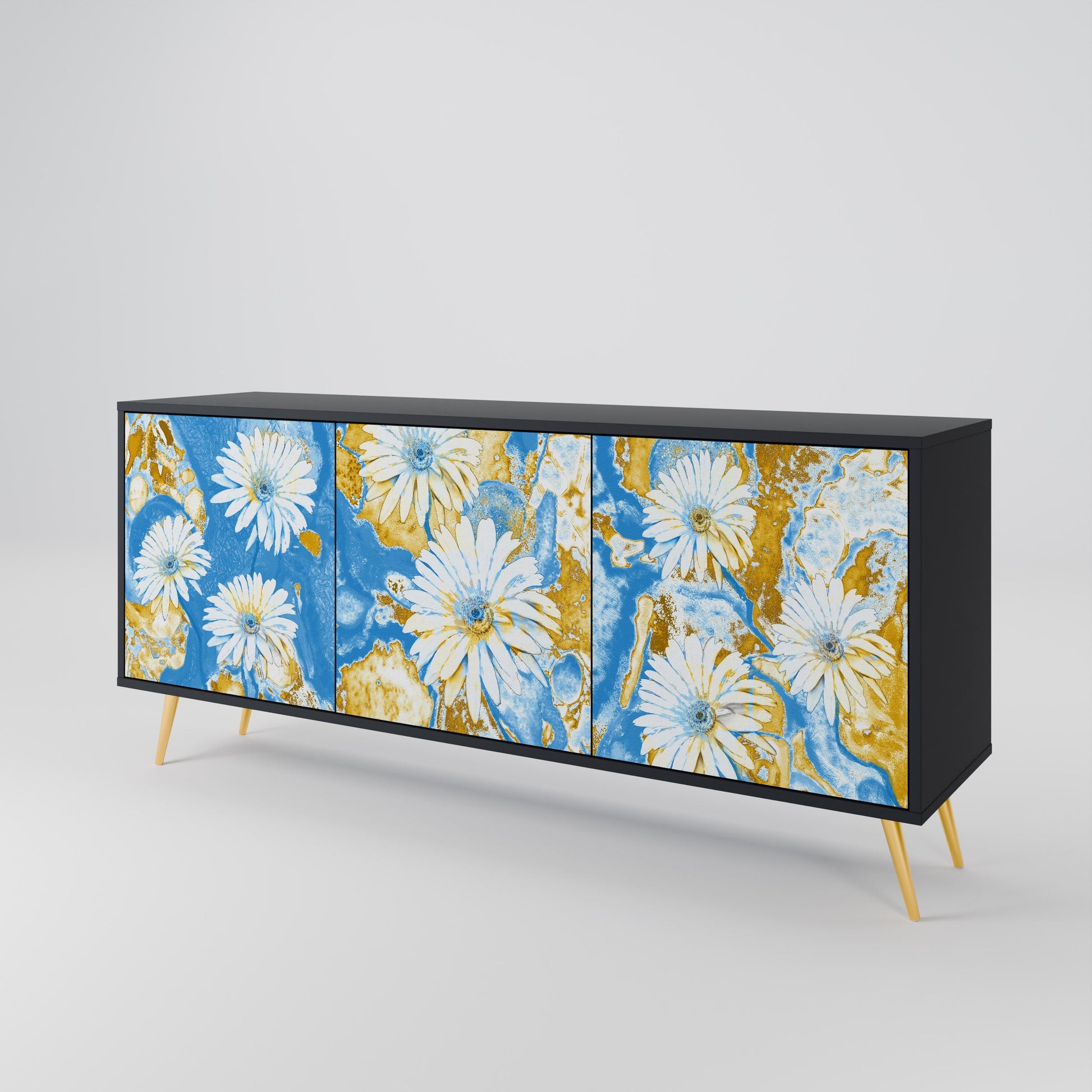 Buffet 3 portes DAISY LUXE finition noire
