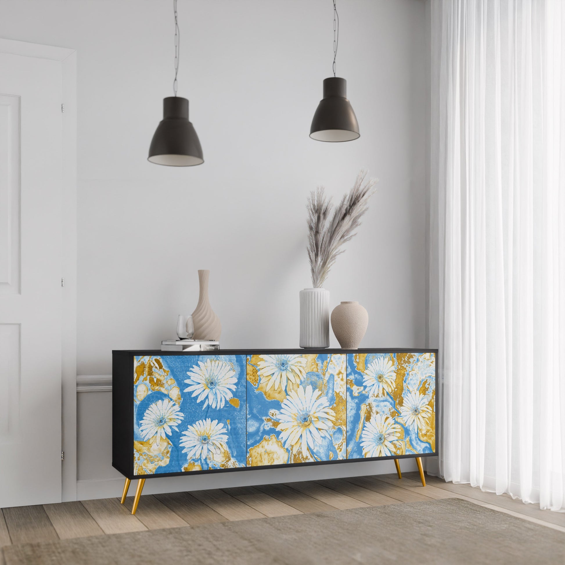 Buffet 3 portes DAISY LUXE finition noire
