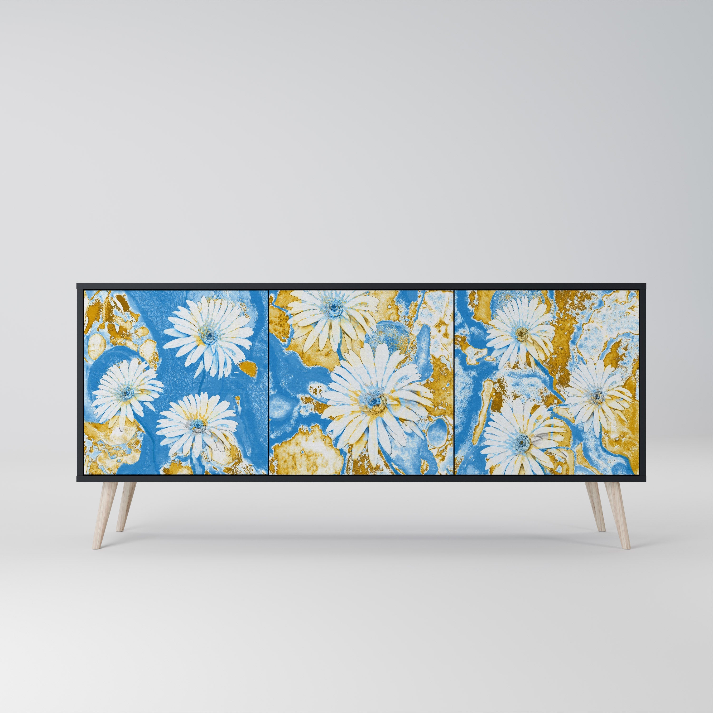 Buffet 3 portes DAISY LUXE finition noire