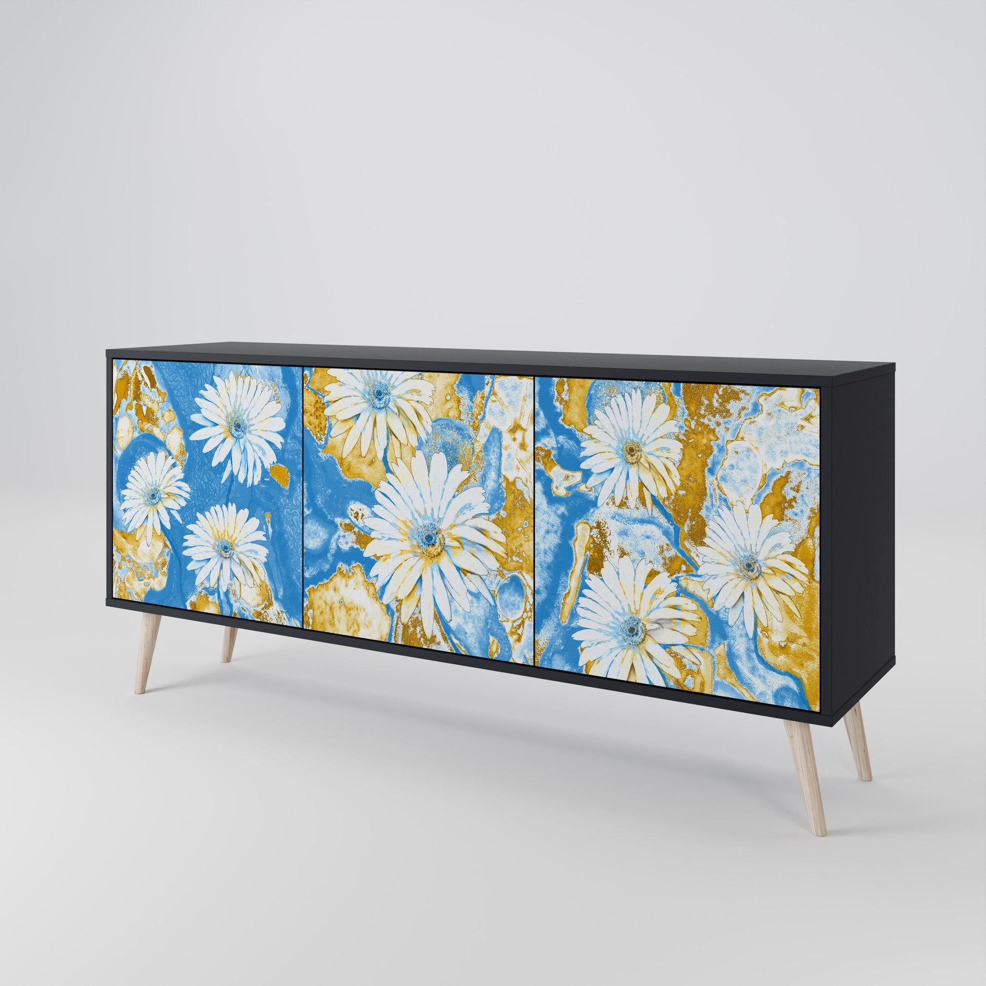 Buffet 3 portes DAISY LUXE finition noire