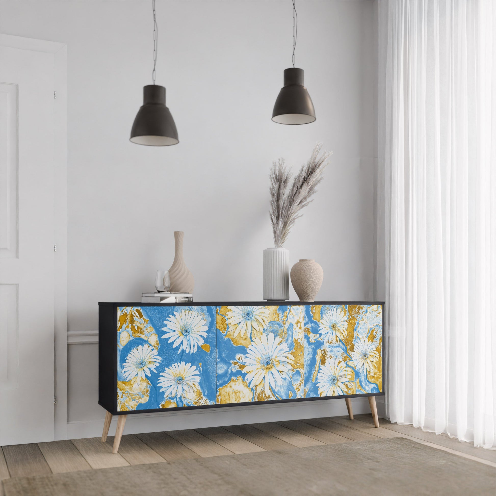 Buffet 3 portes DAISY LUXE finition noire