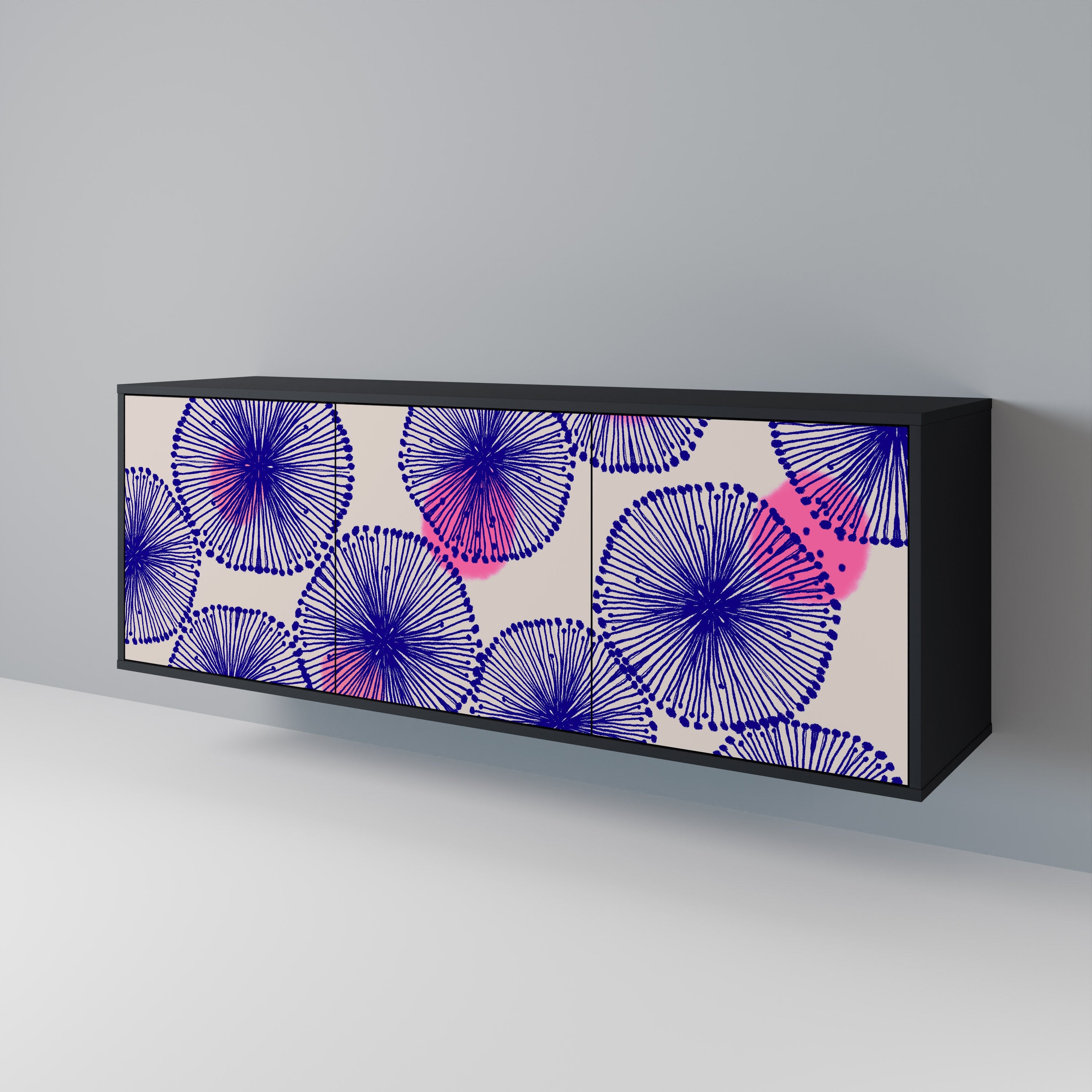 Buffet 3 portes MAGIC NATURE finition noire