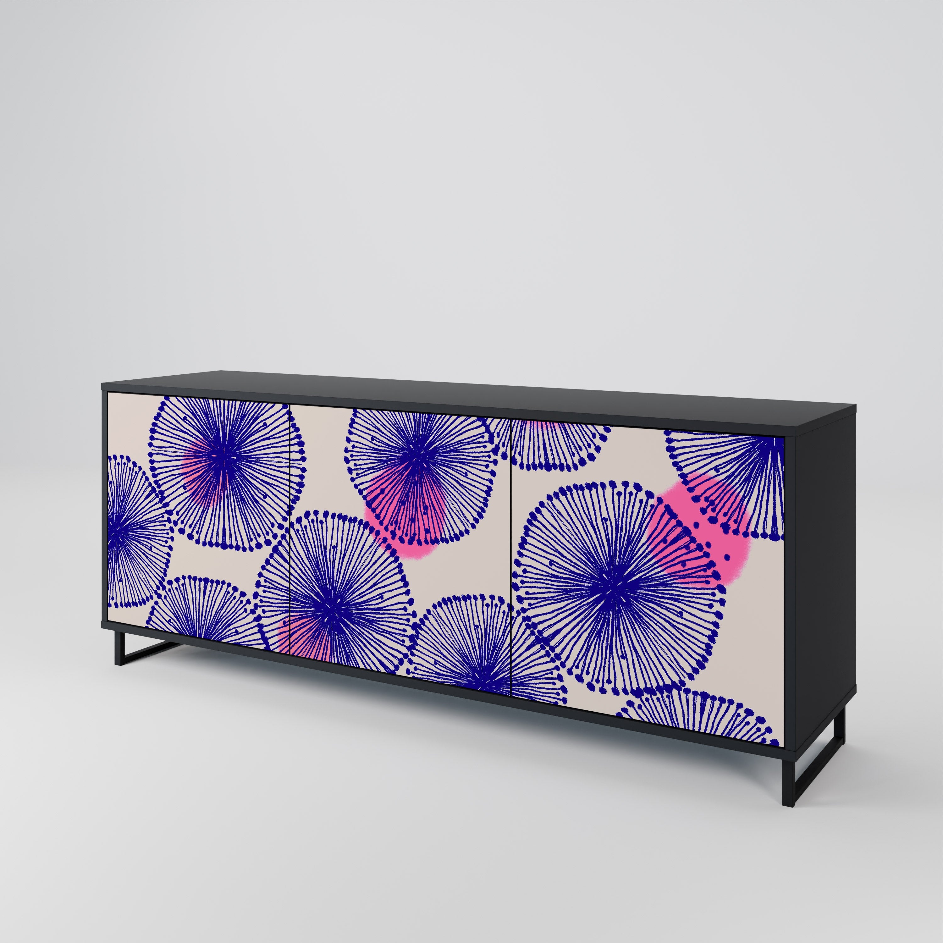 Buffet 3 portes MAGIC NATURE finition noire