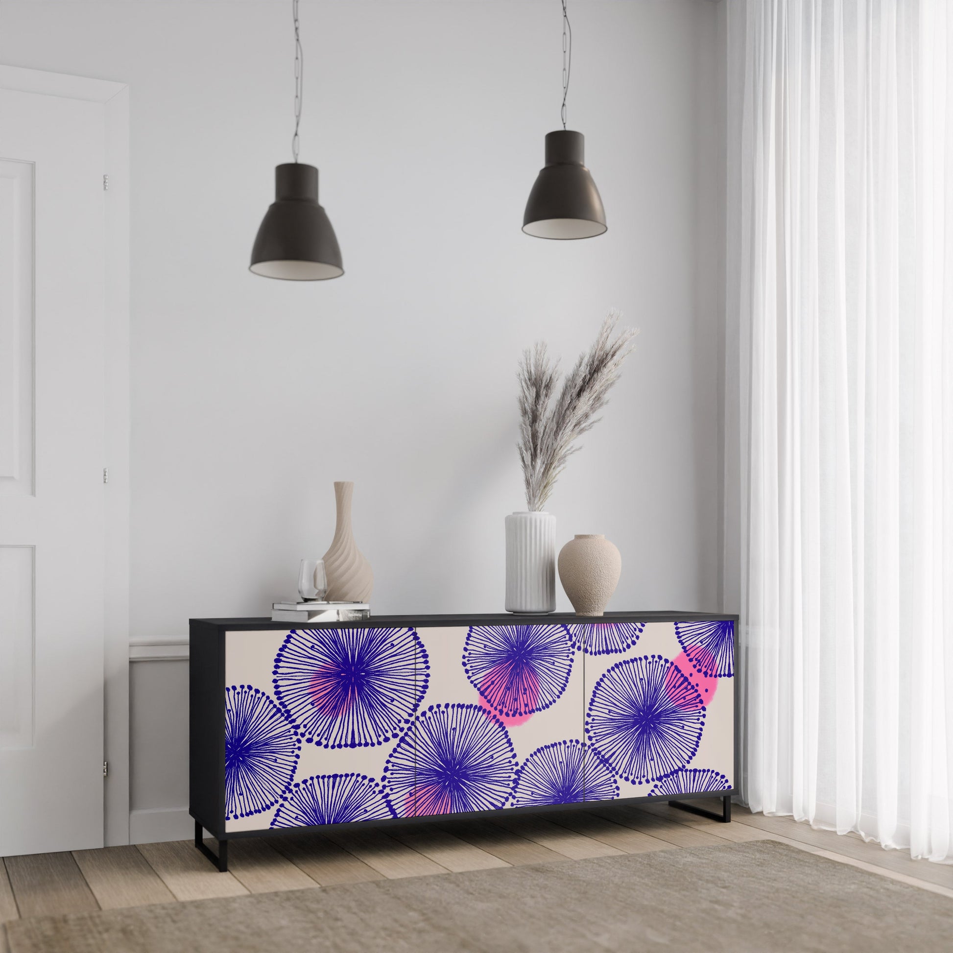 Buffet 3 portes MAGIC NATURE finition noire